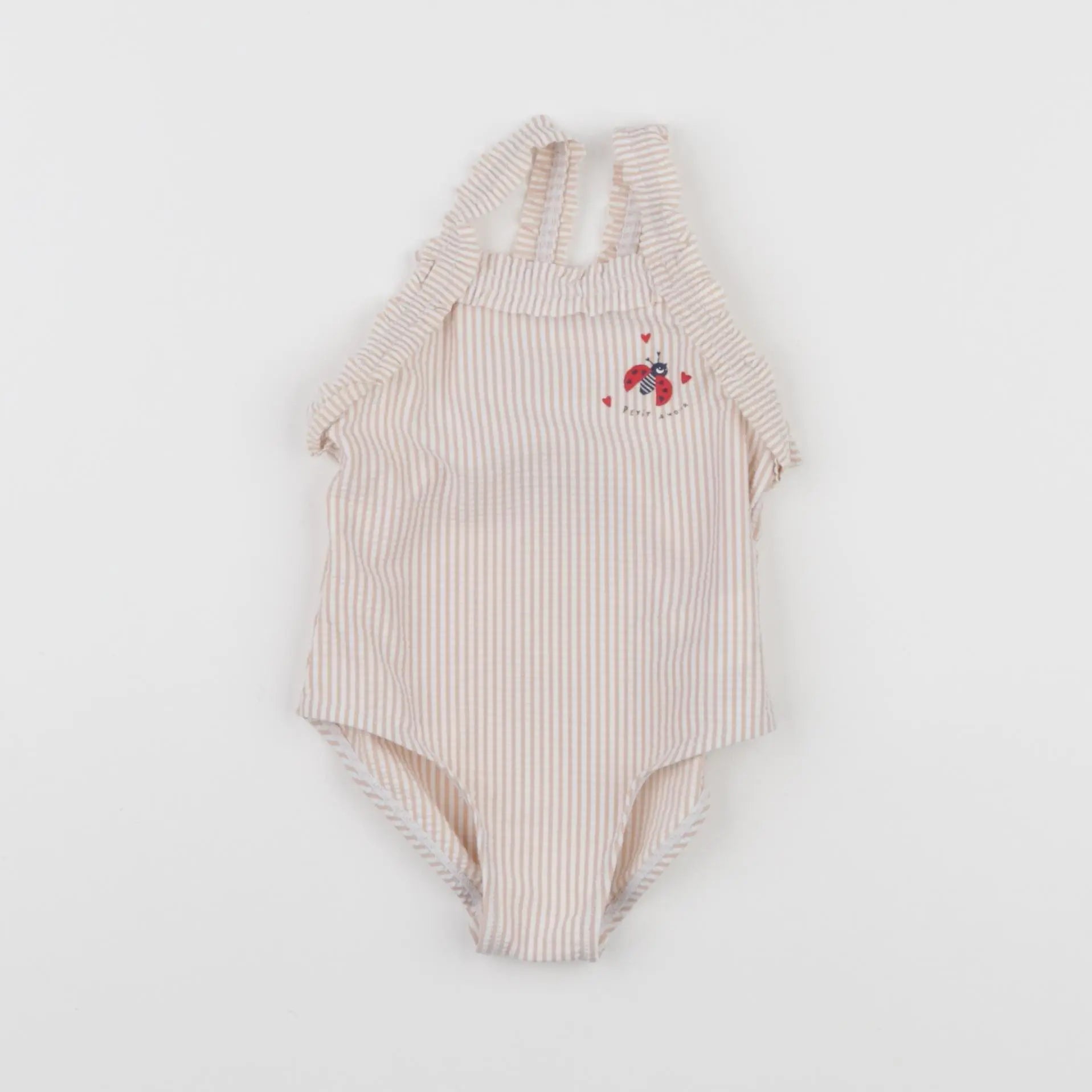 Vertbaudet - maillot de bain blanc, rose - 18 mois