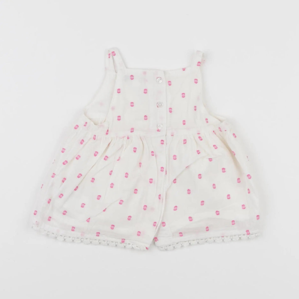 Vertbaudet - blouse blanc, rose - 12 mois