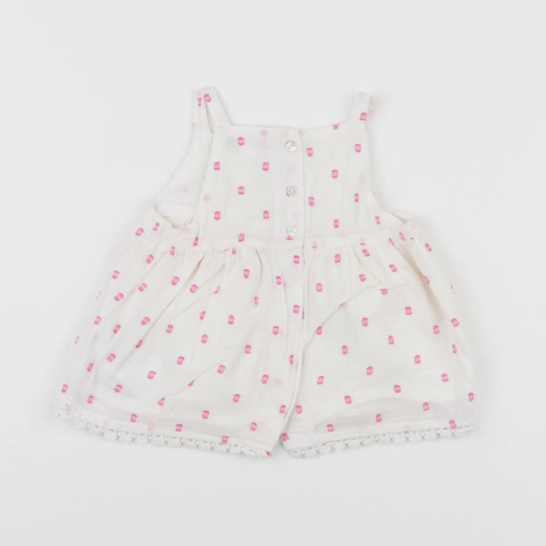 Vertbaudet - blouse blanc, rose - 12 mois