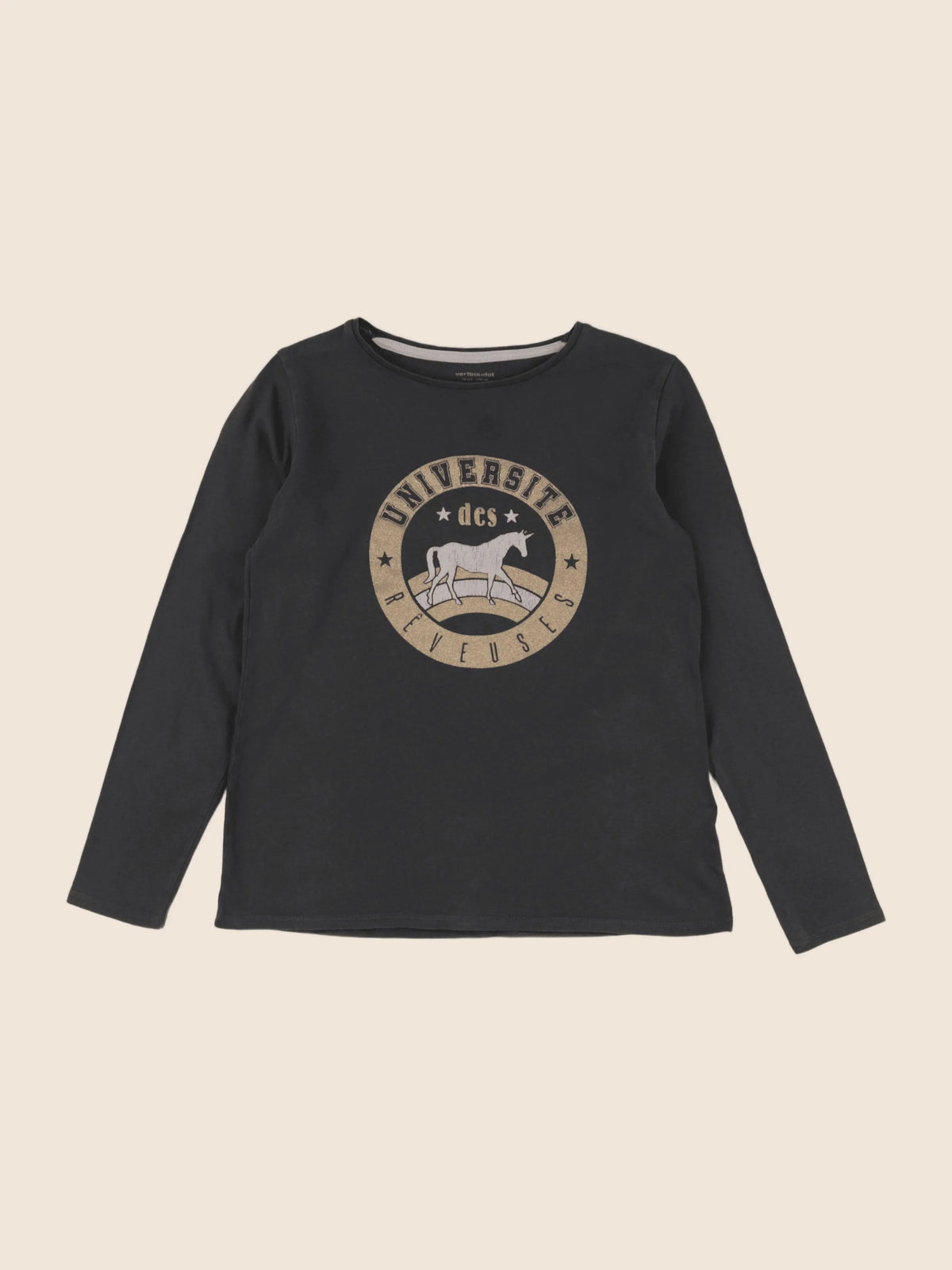 Vertbaudet - tee-shirt taupe - 10 ans