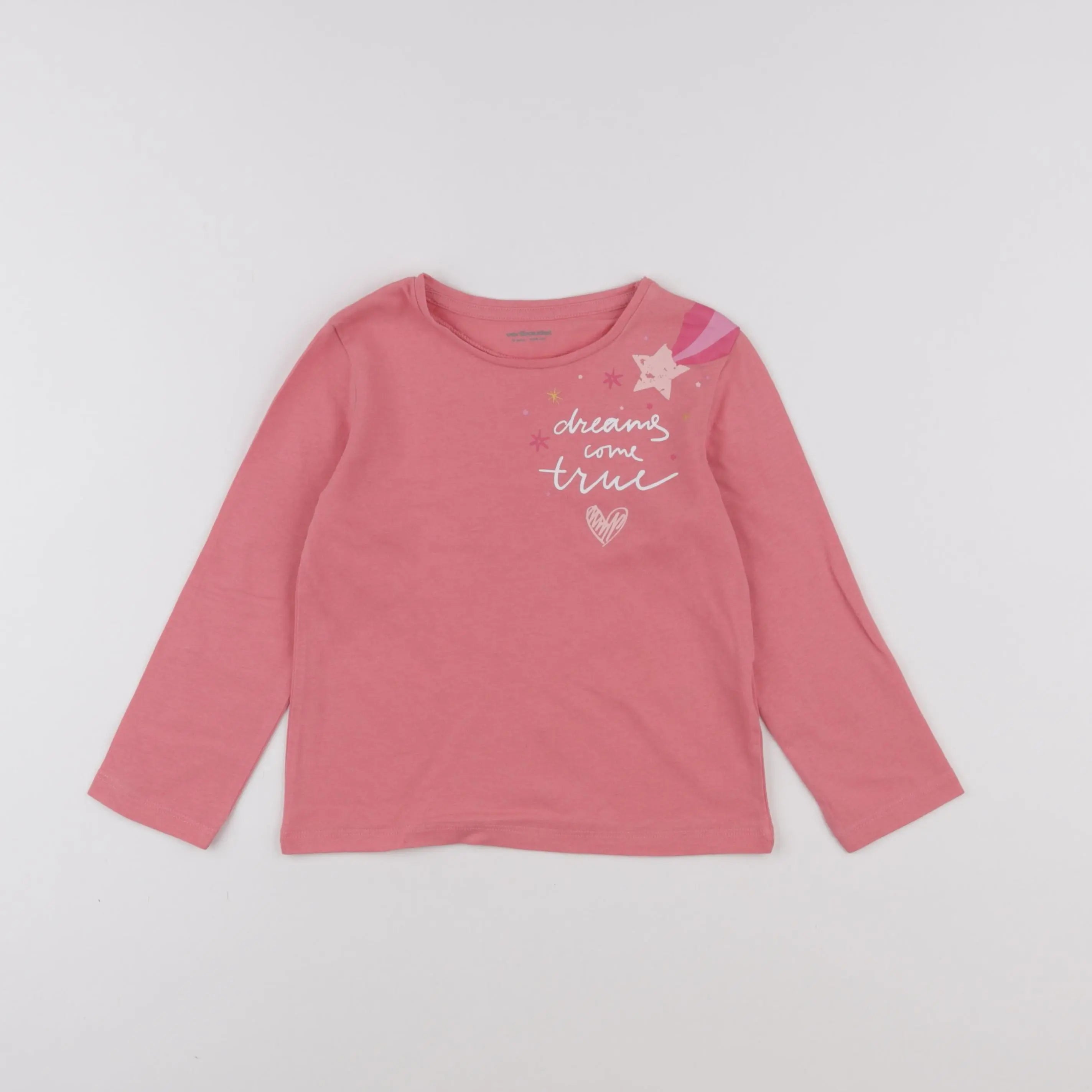Vertbaudet - tee-shirt rose - 4 ans