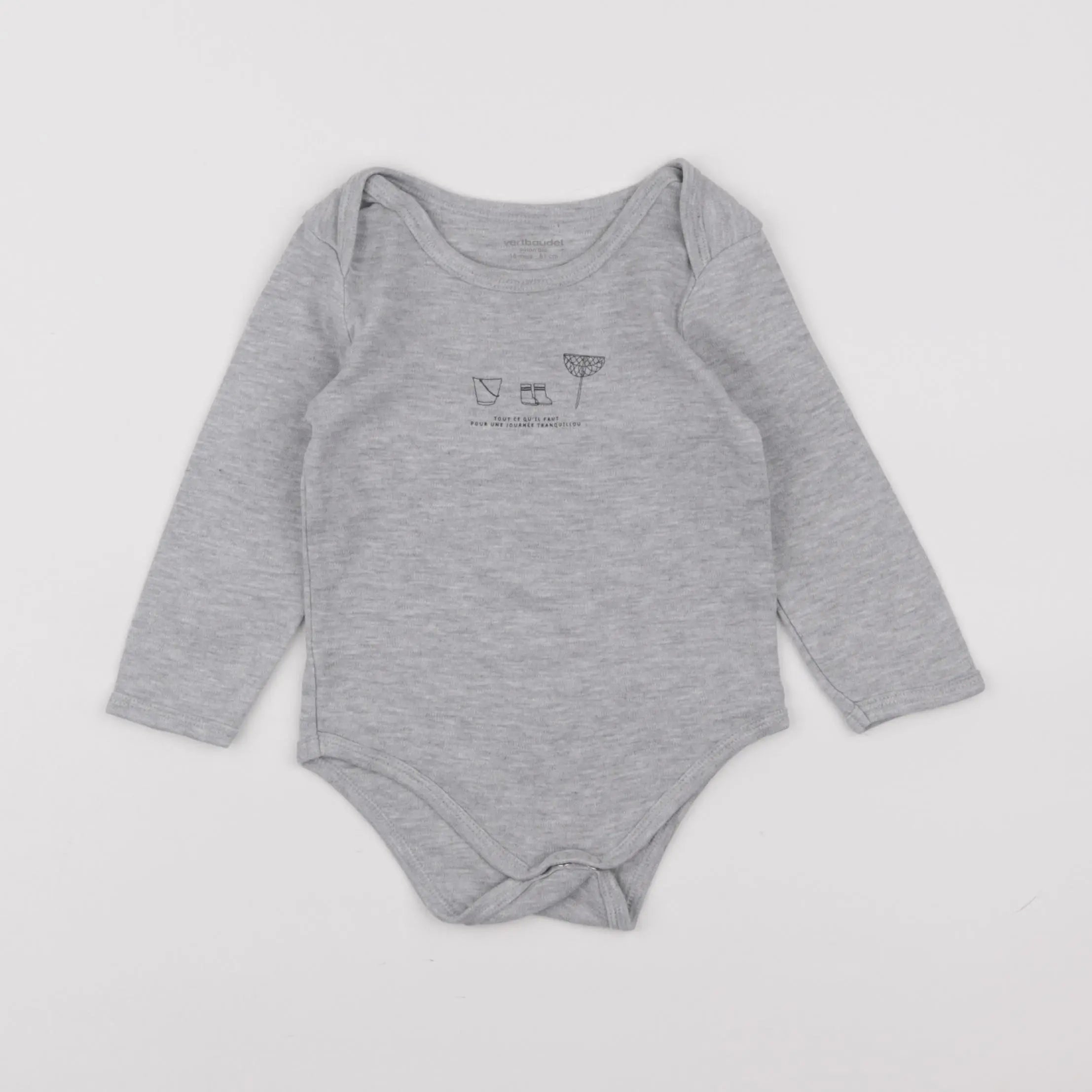 Vertbaudet - body gris - 6 mois