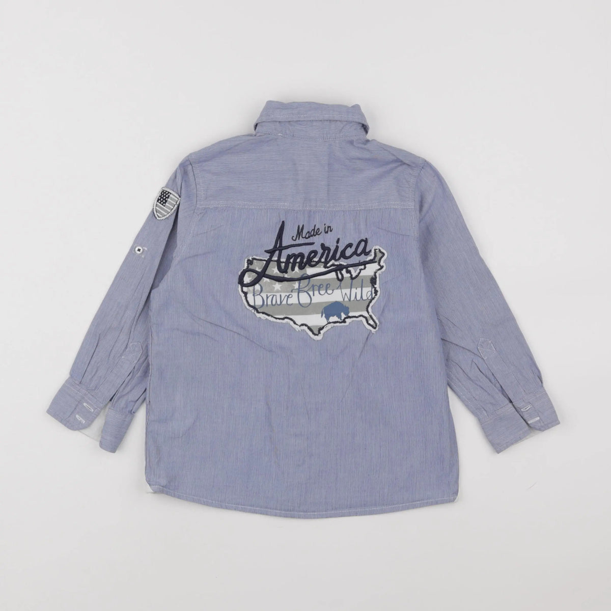 Vertbaudet - chemise imprimé au dos bleu - 4 ans