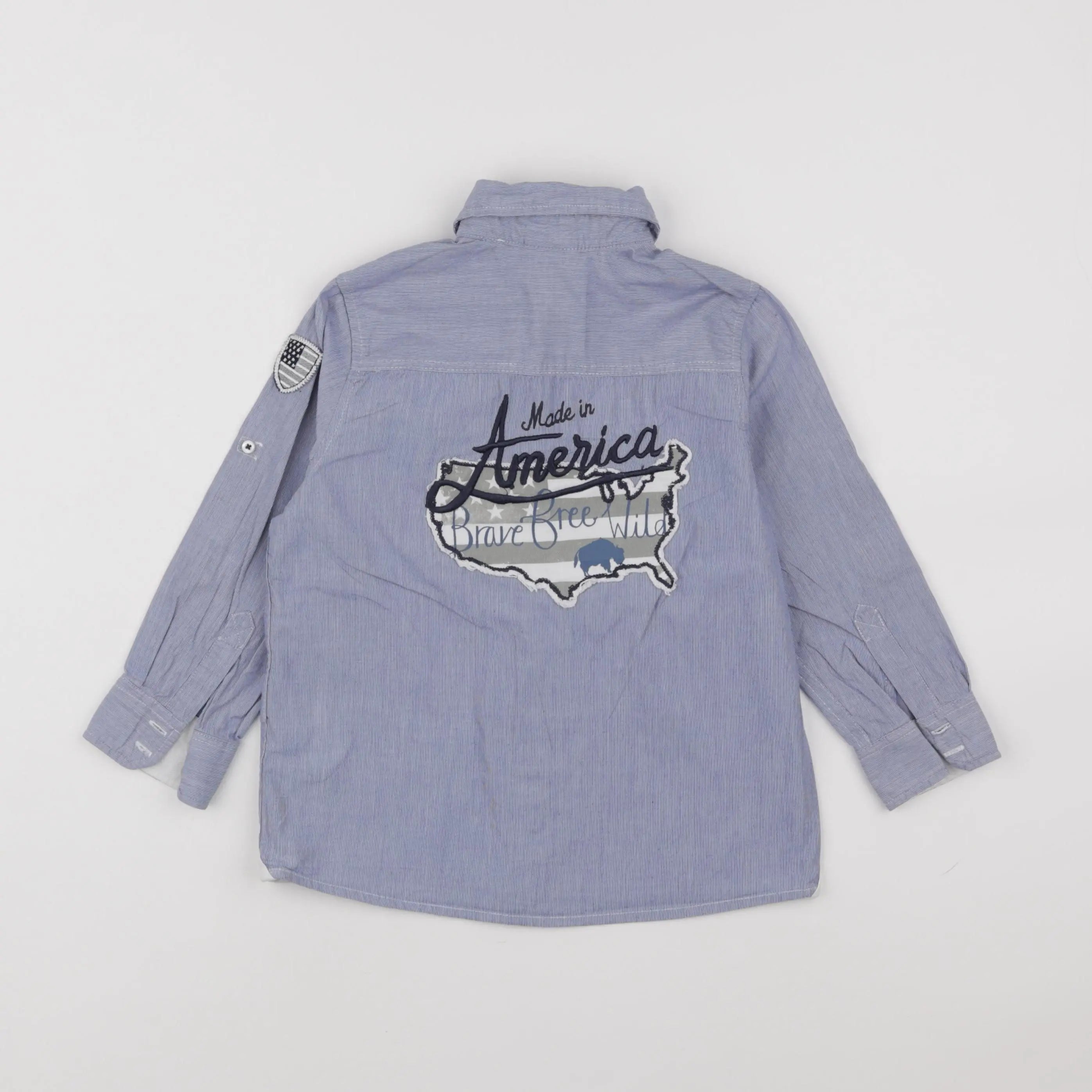 Vertbaudet - chemise imprimé au dos bleu - 4 ans