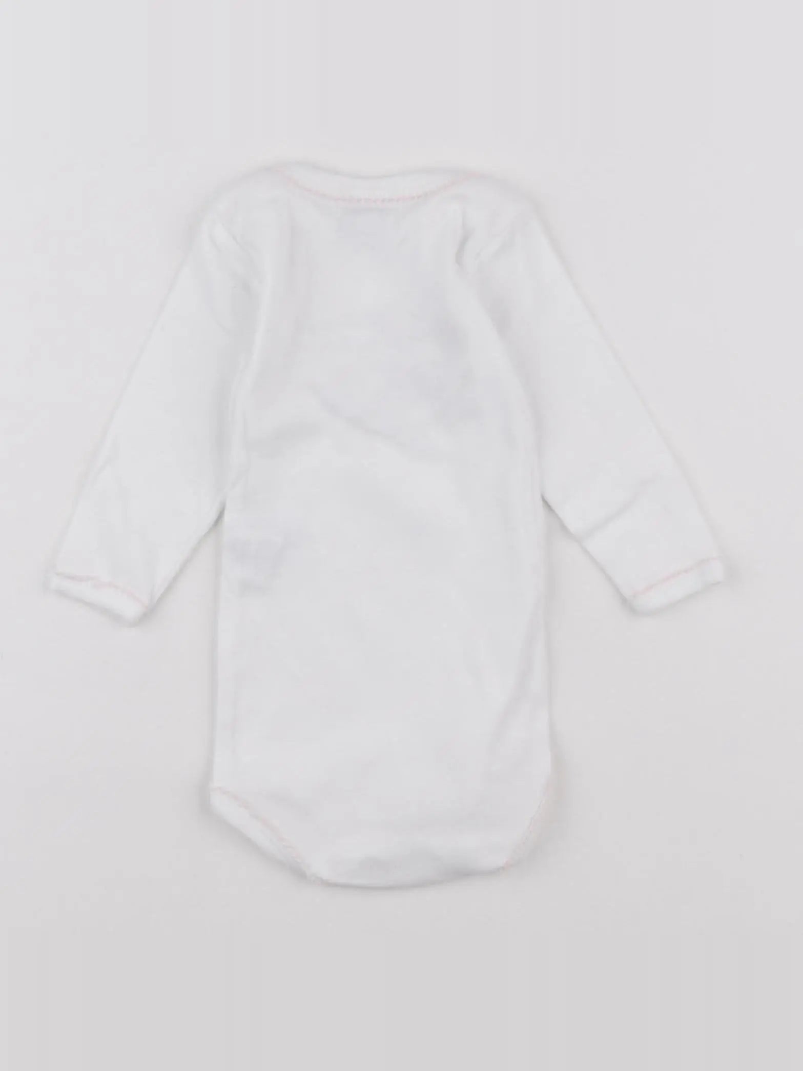 Petit Bateau - body blanc, rose - 6 mois