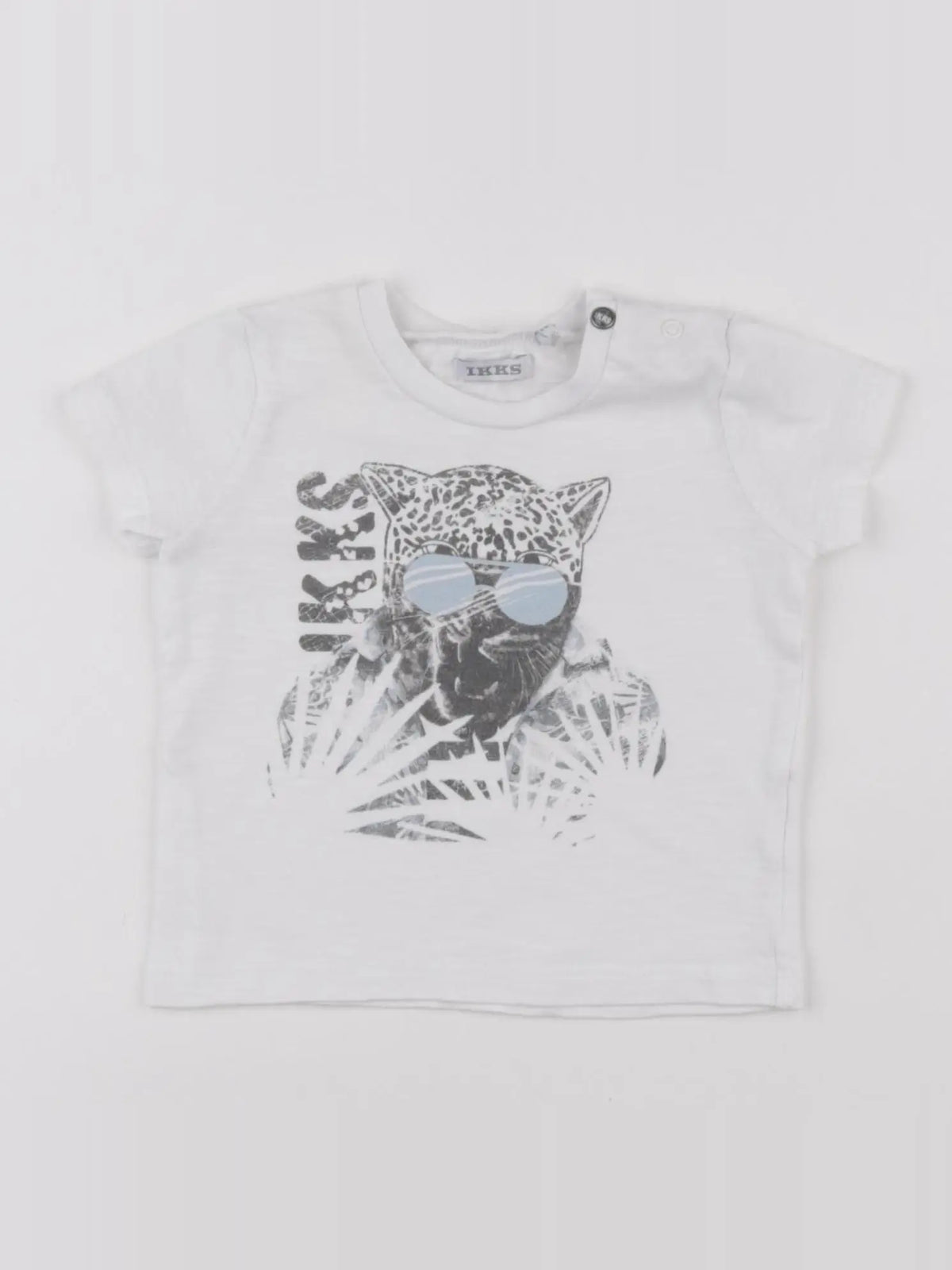IKKS - tee-shirt blanc, bleu - 6 mois