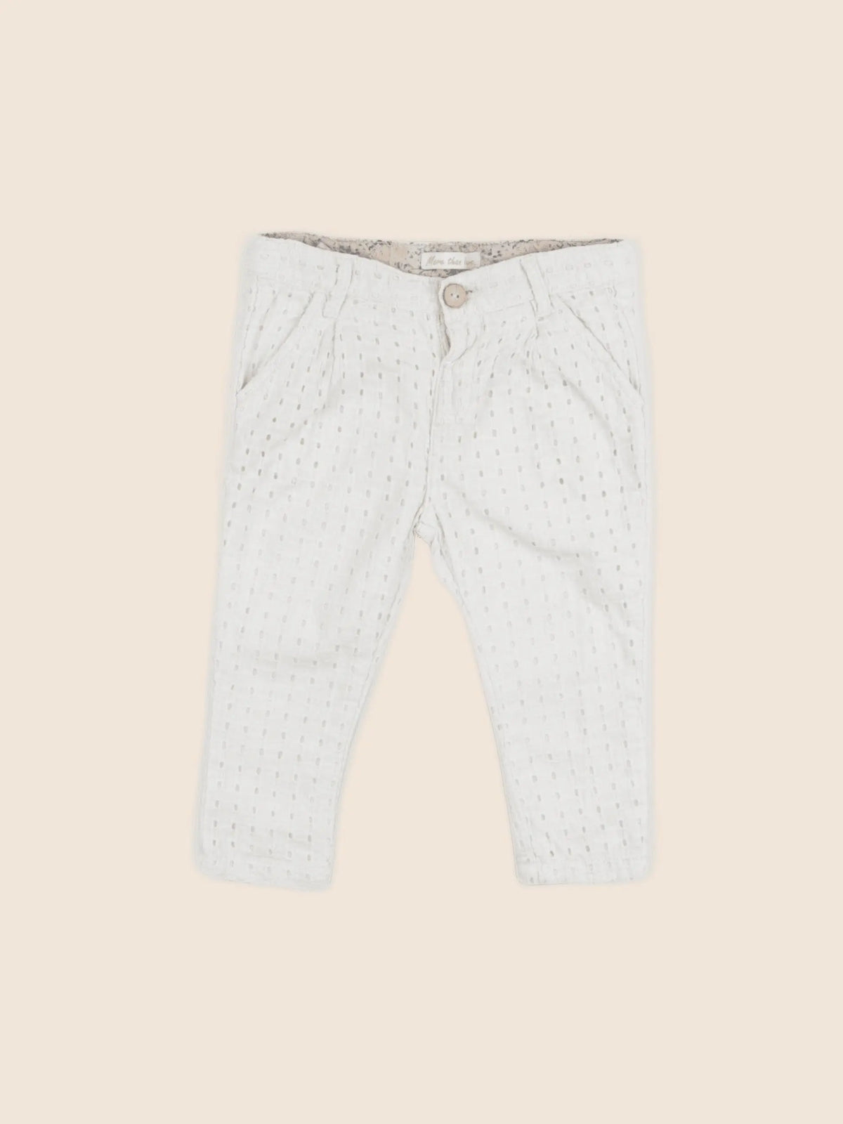 Zara - pantalon doublé beige - 6/9 mois