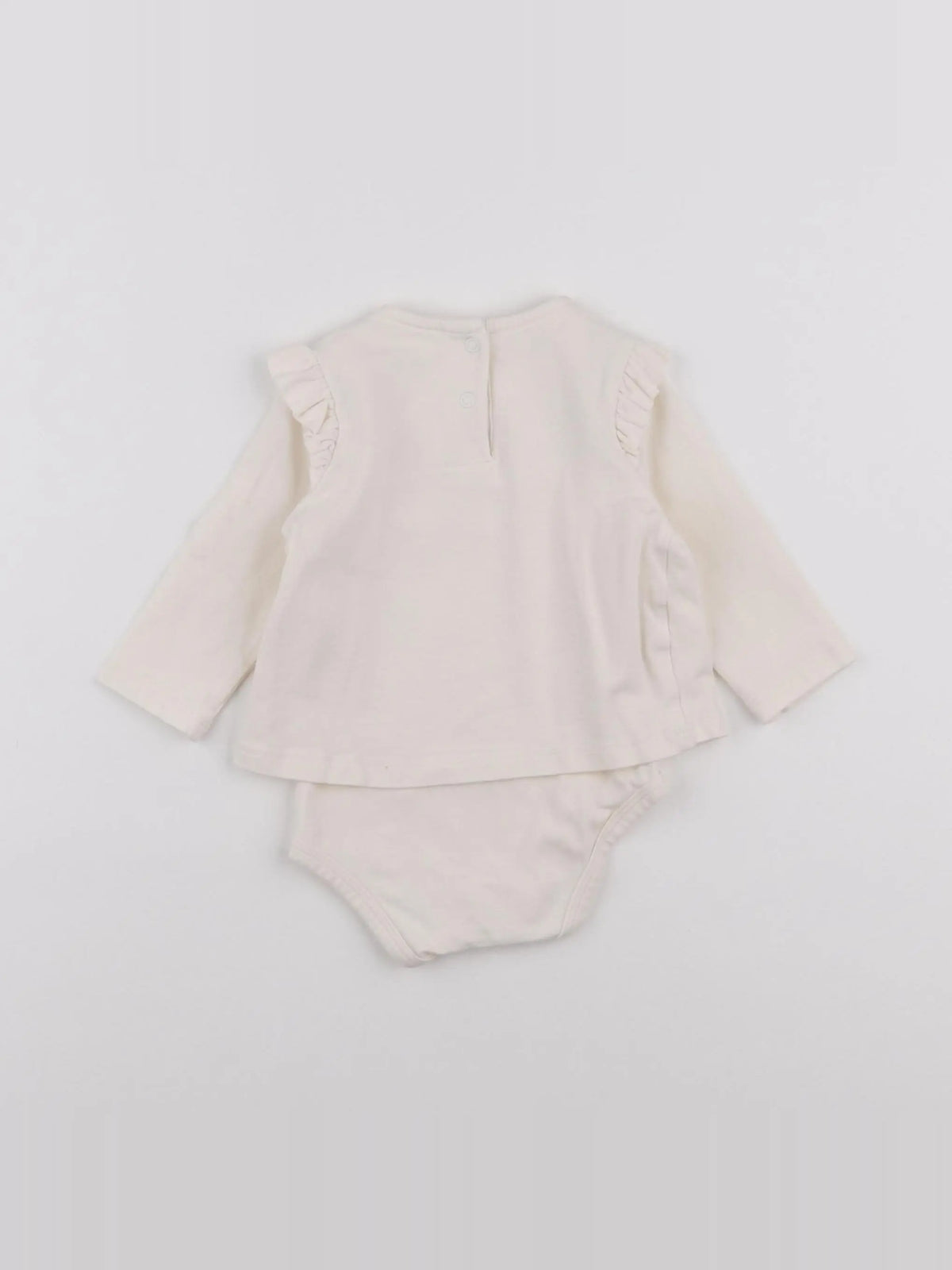 Vertbaudet - body tee-shirt blanc - 6 mois