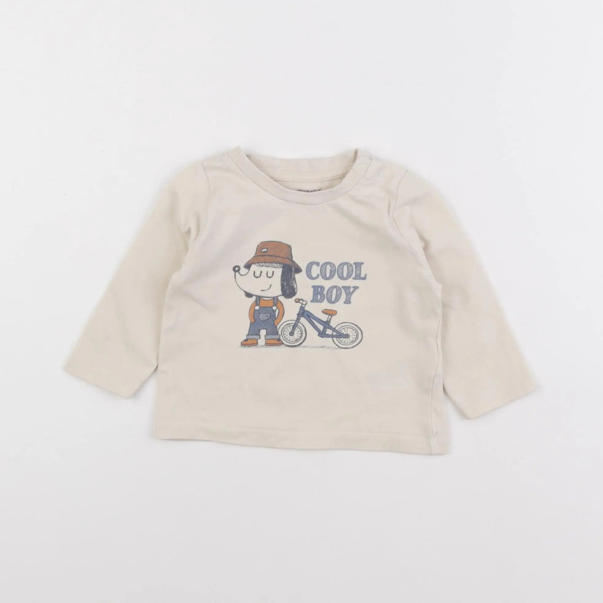 Vertbaudet - tee-shirt beige - 6 mois