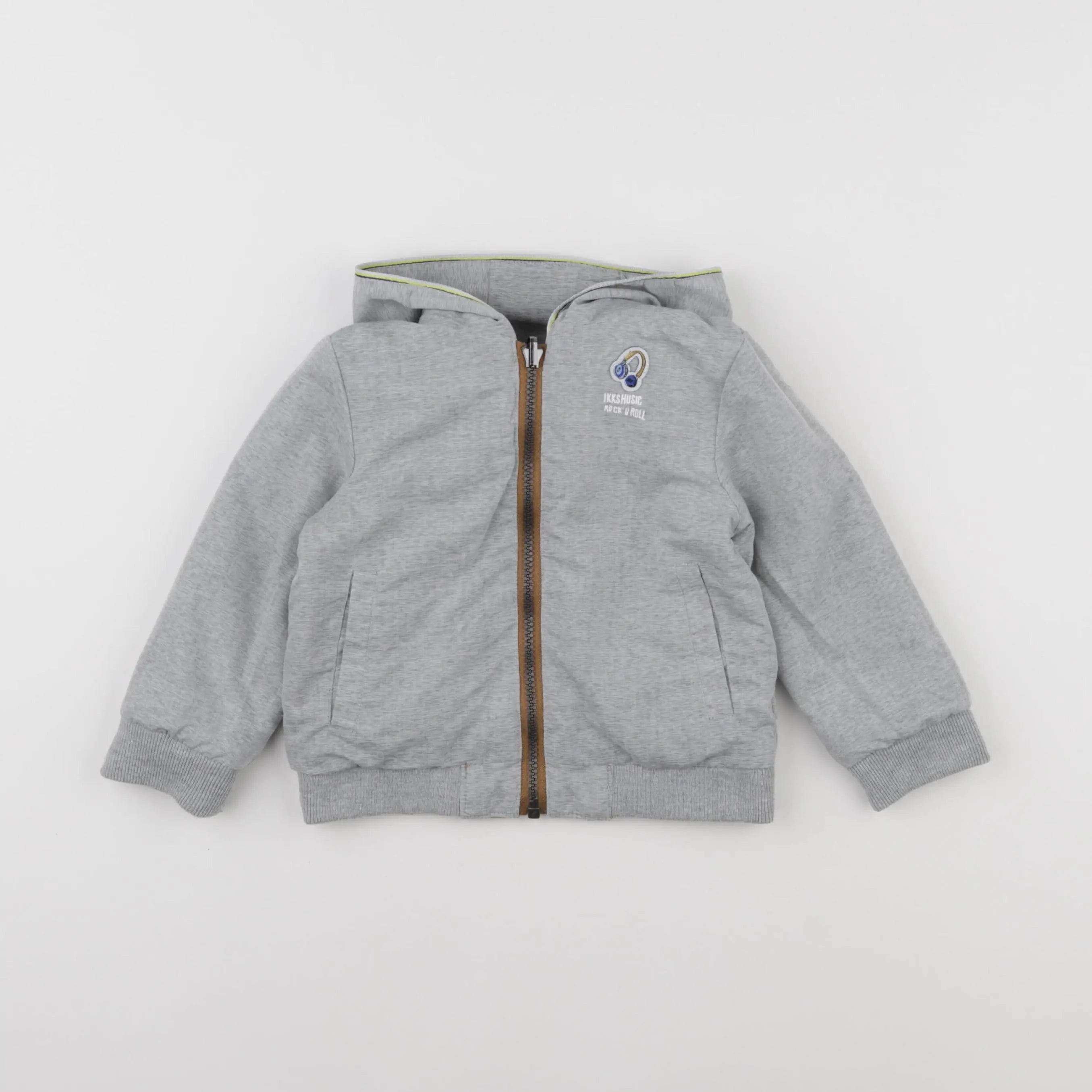 IKKS - veste réversible gris, marron - 18 mois