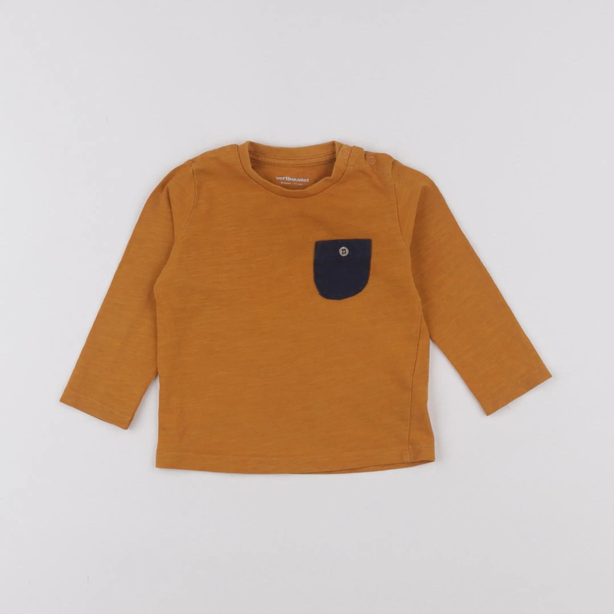 Vertbaudet - tee-shirt marron - 9 mois
