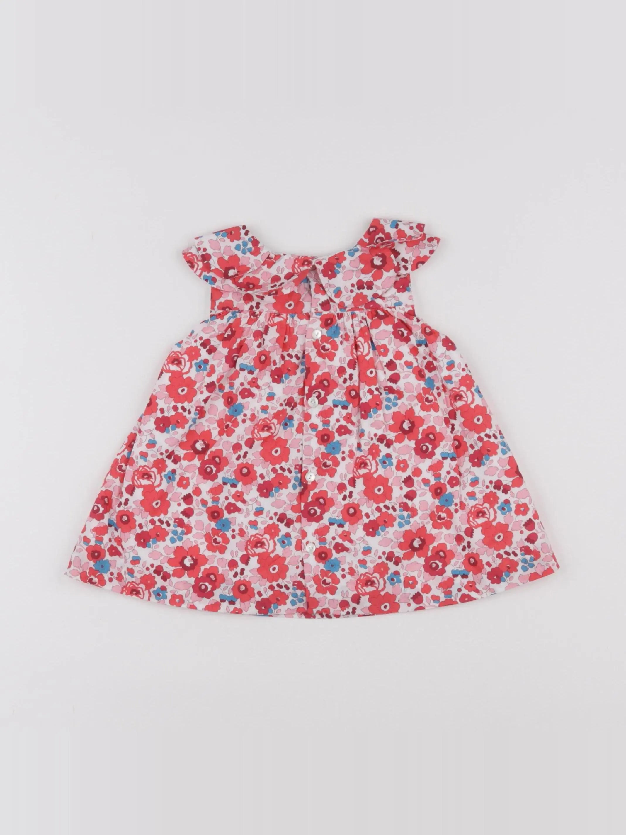Jacadi - robe liberty rouge, rose - 6 mois