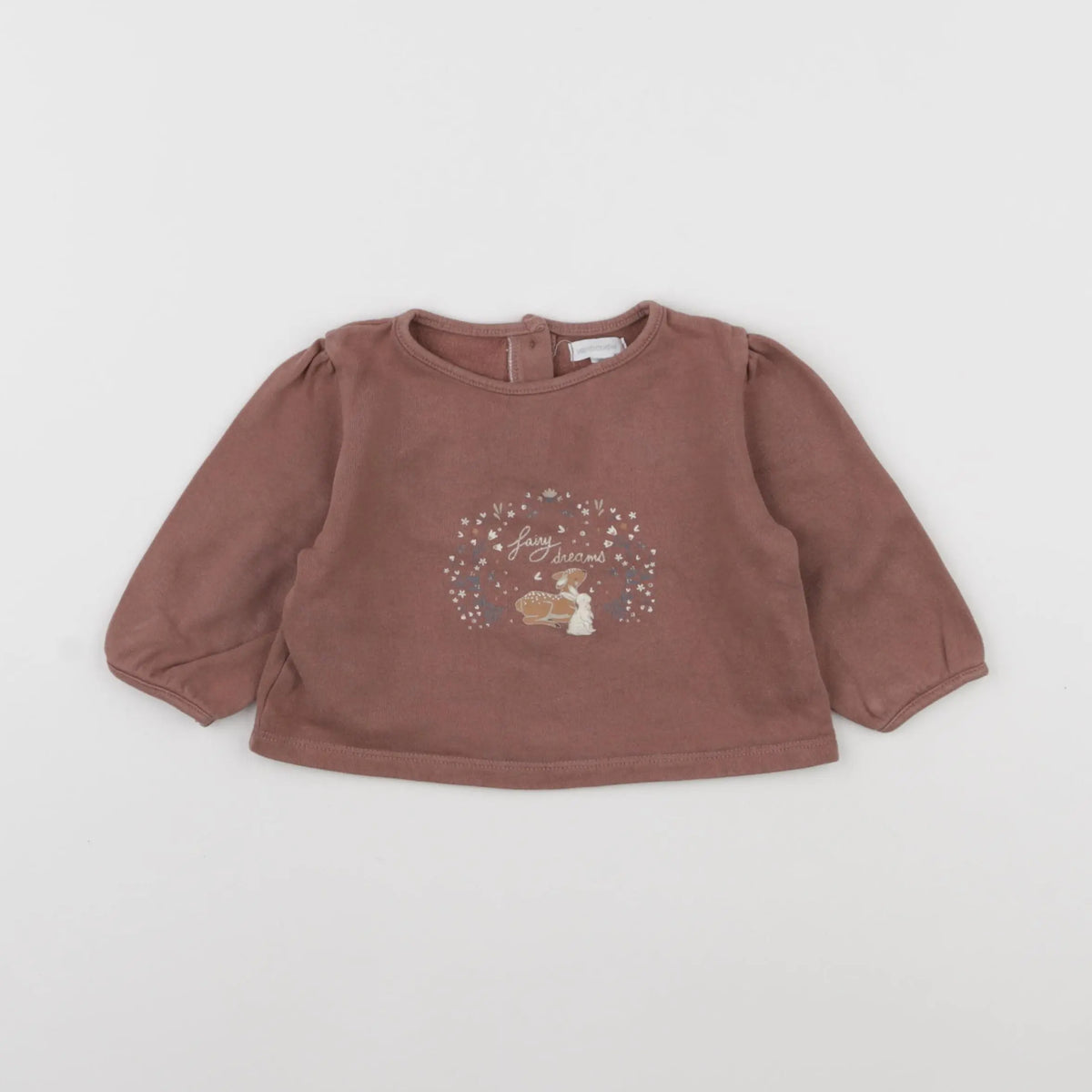 Vertbaudet - sweat marron - 6 mois