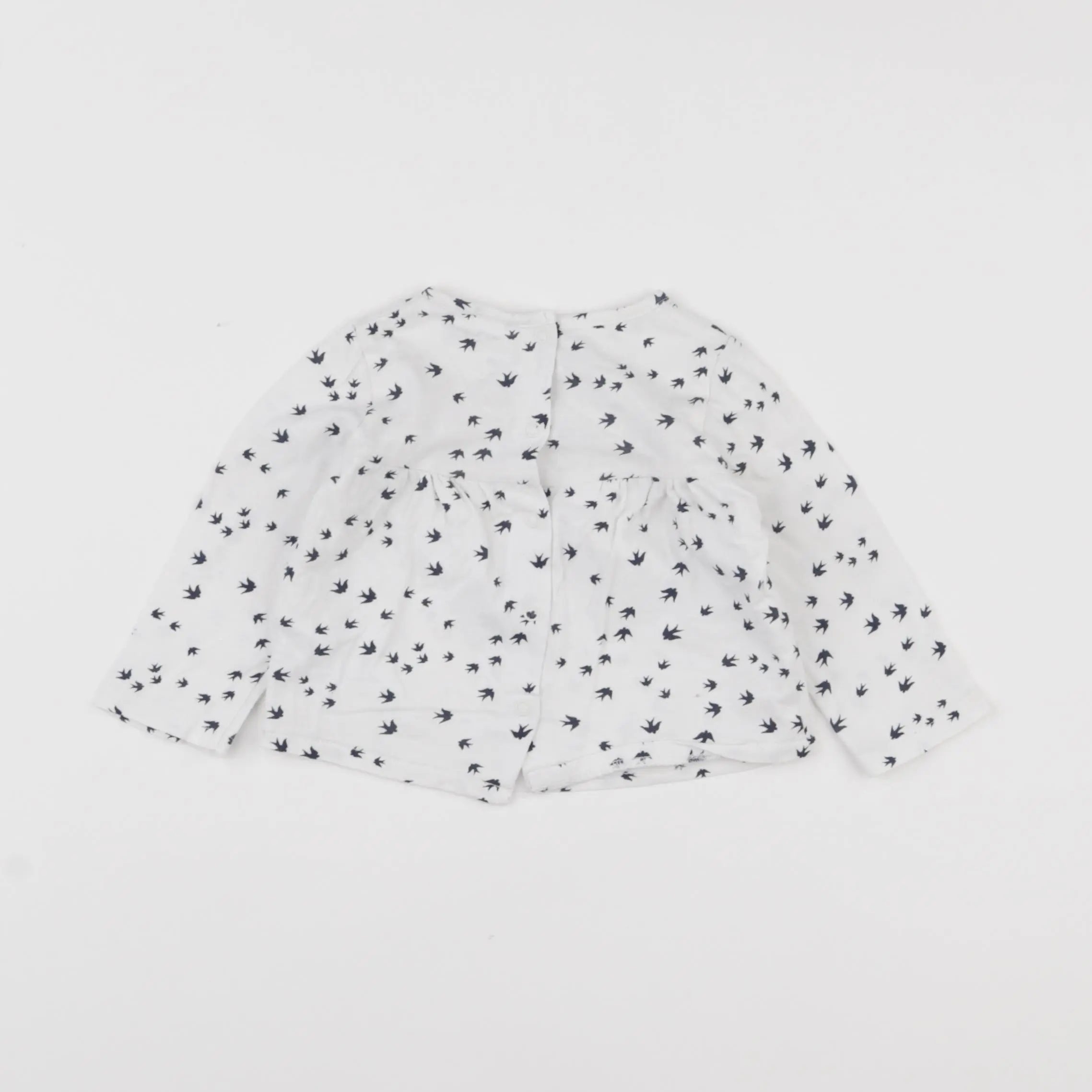 Vertbaudet - tee-shirt blanc, bleu - 6 mois