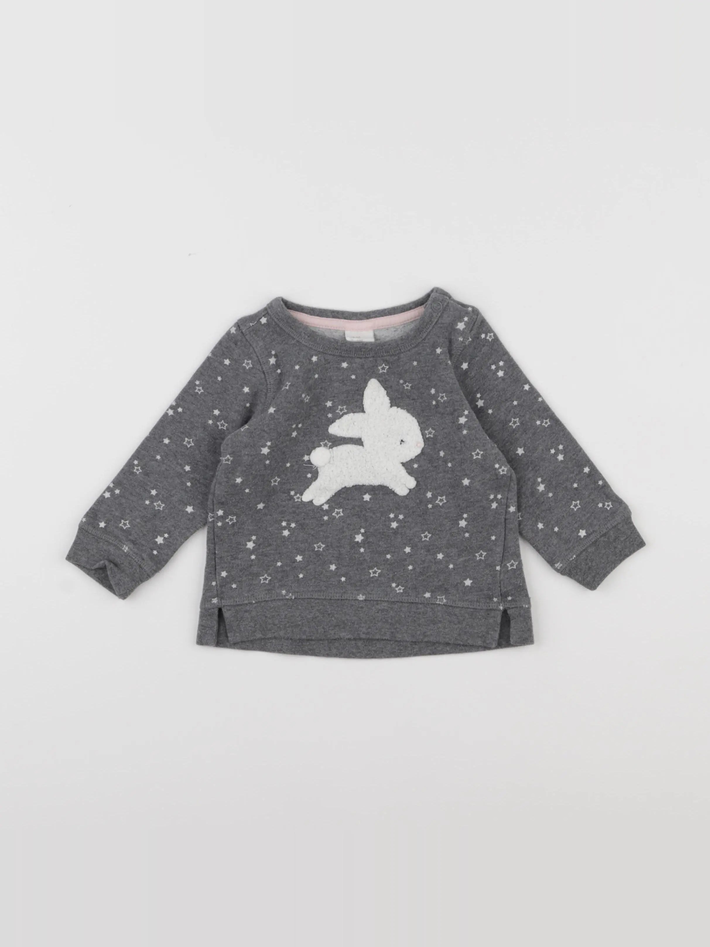 H&M - sweat gris - 3/6 mois