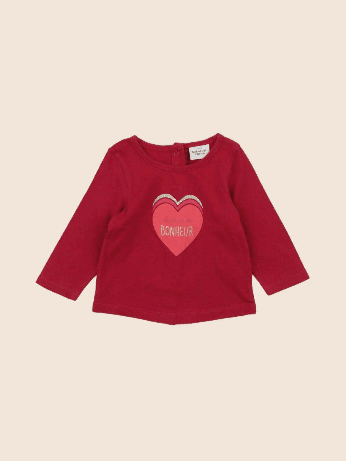 Tape à l'oeil - tee-shirt rose - 3 mois