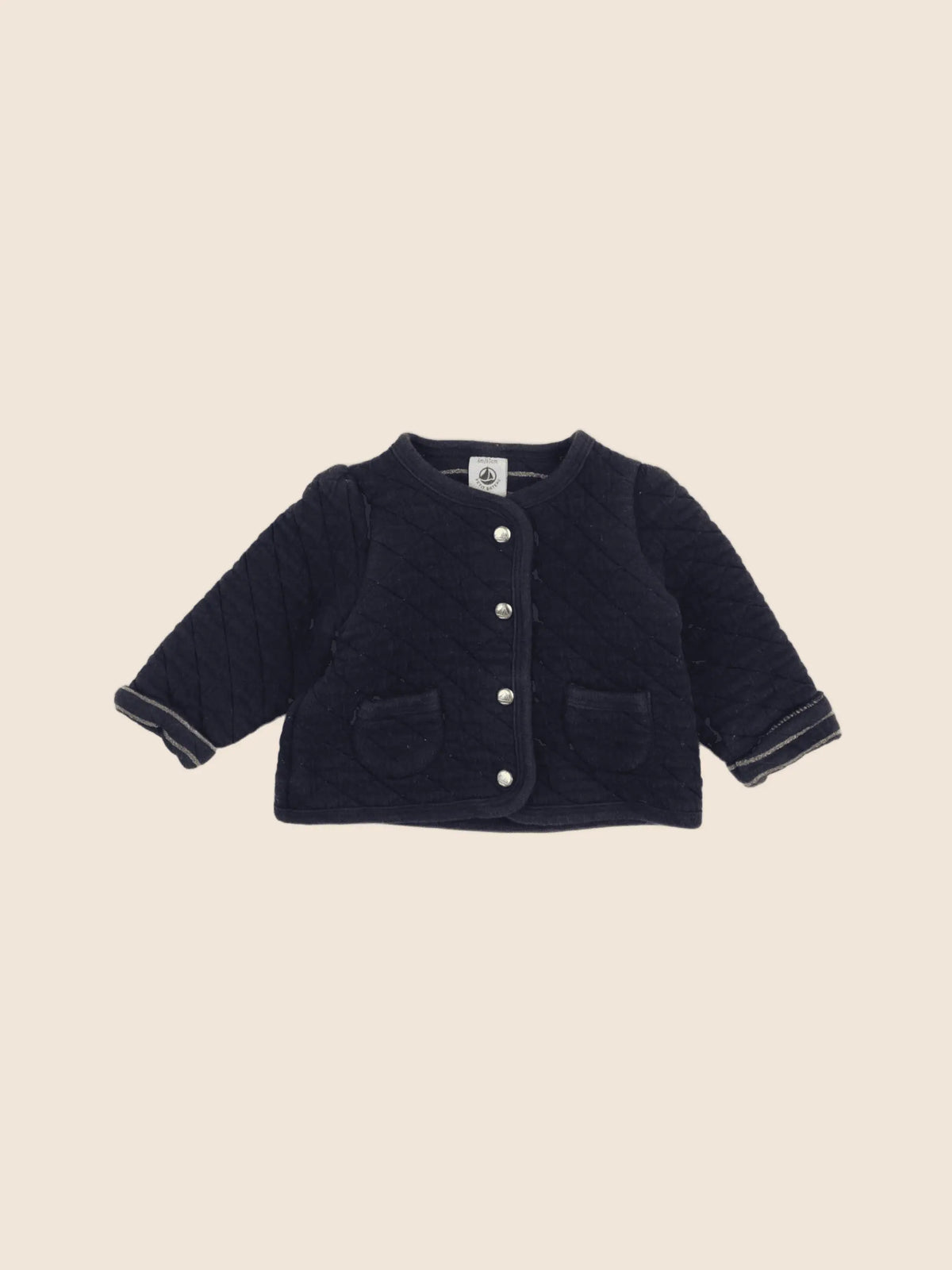 Petit Bateau - sweat bleu, or - 6 mois