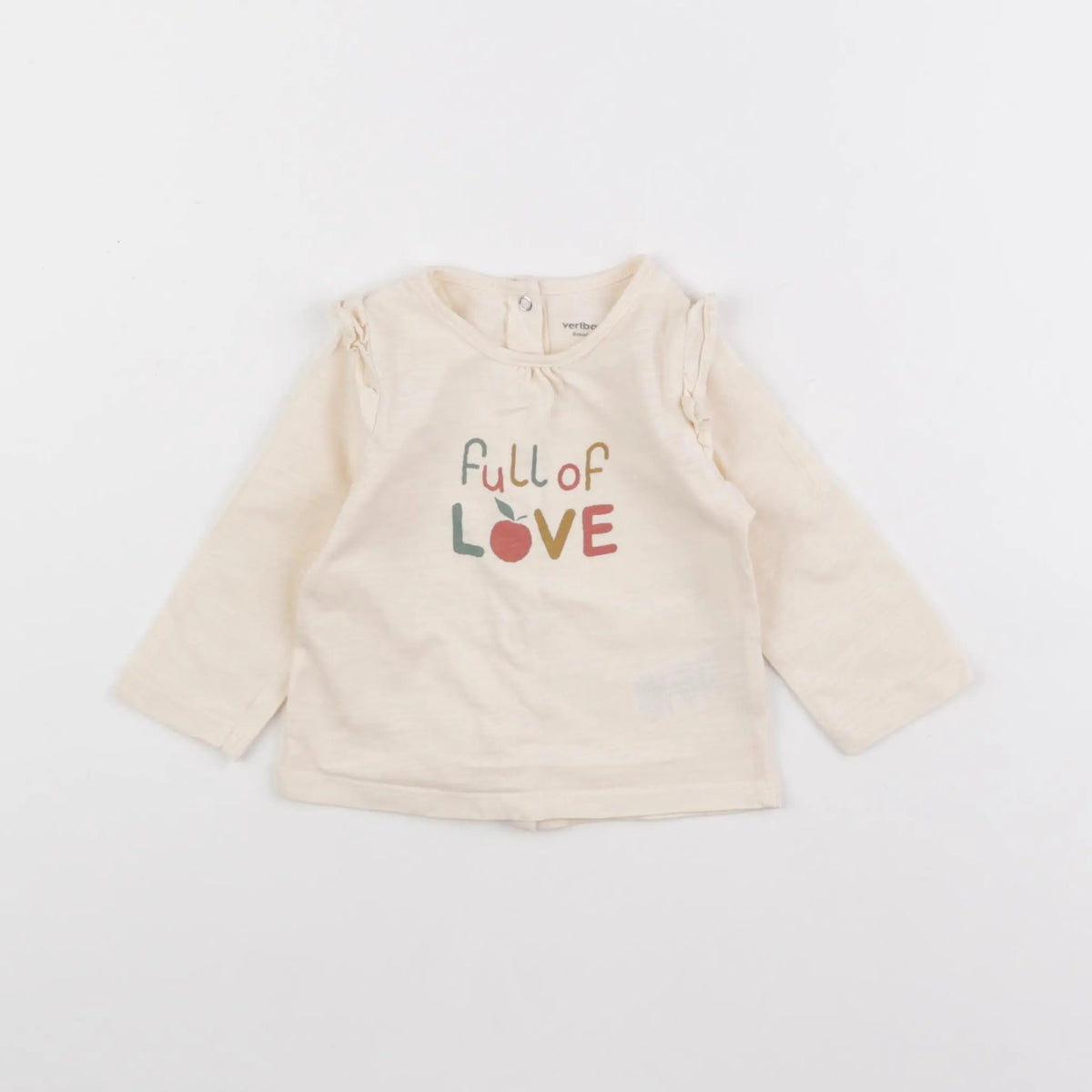Vertbaudet - tee-shirt beige - 6 mois