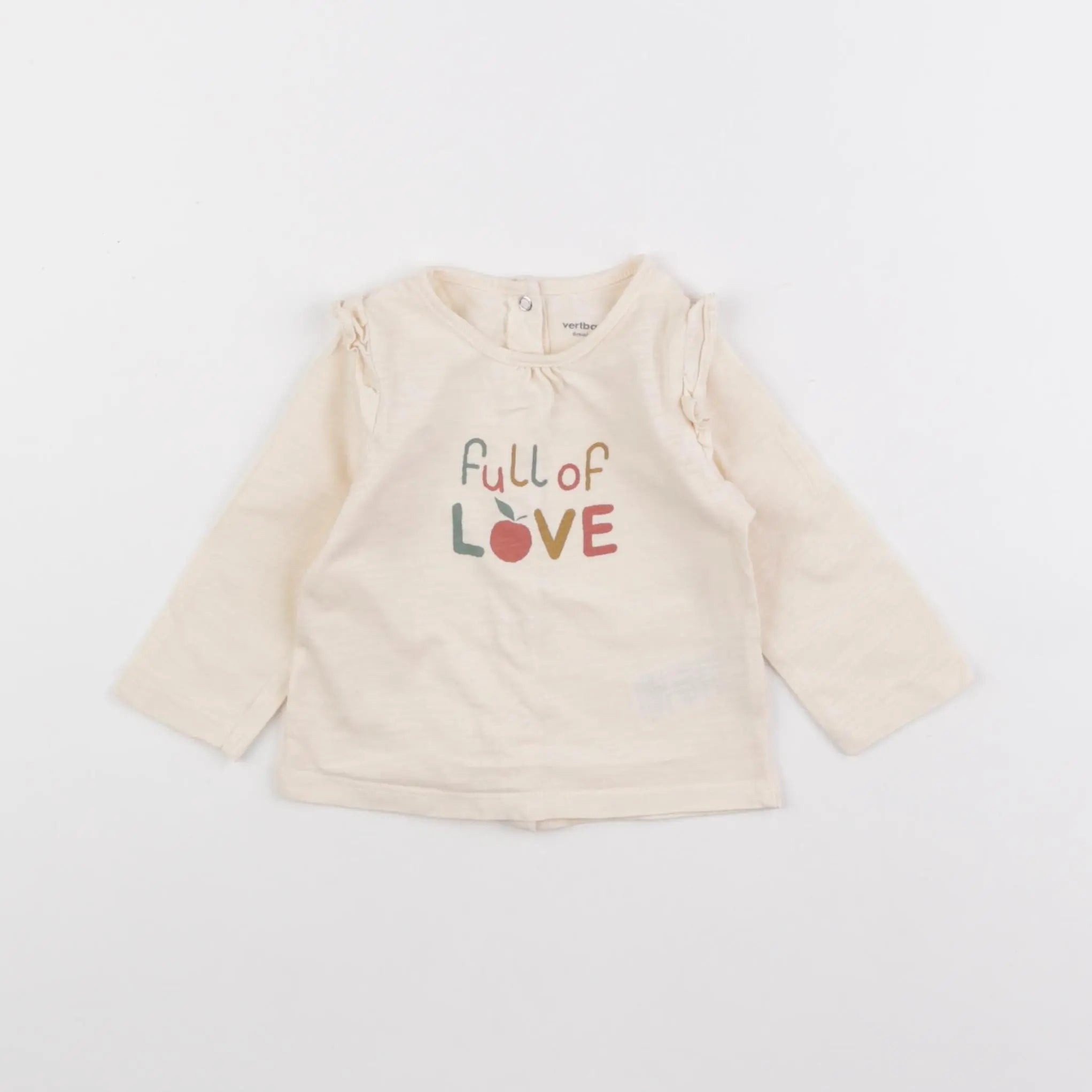 Vertbaudet - tee-shirt beige - 6 mois