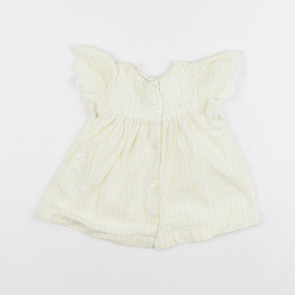 Vertbaudet - robe blanc, jaune - 3 mois