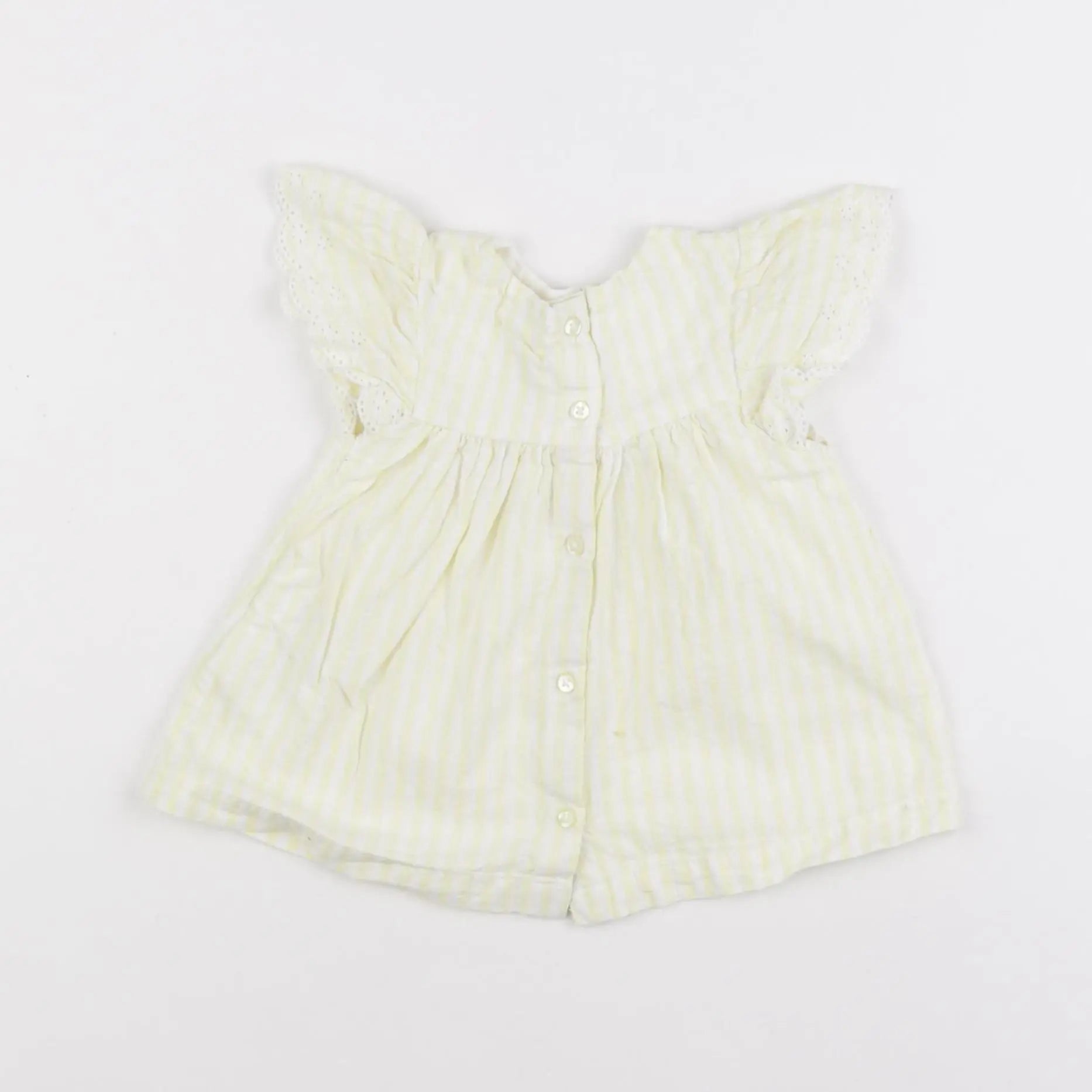Vertbaudet - robe blanc, jaune - 3 mois