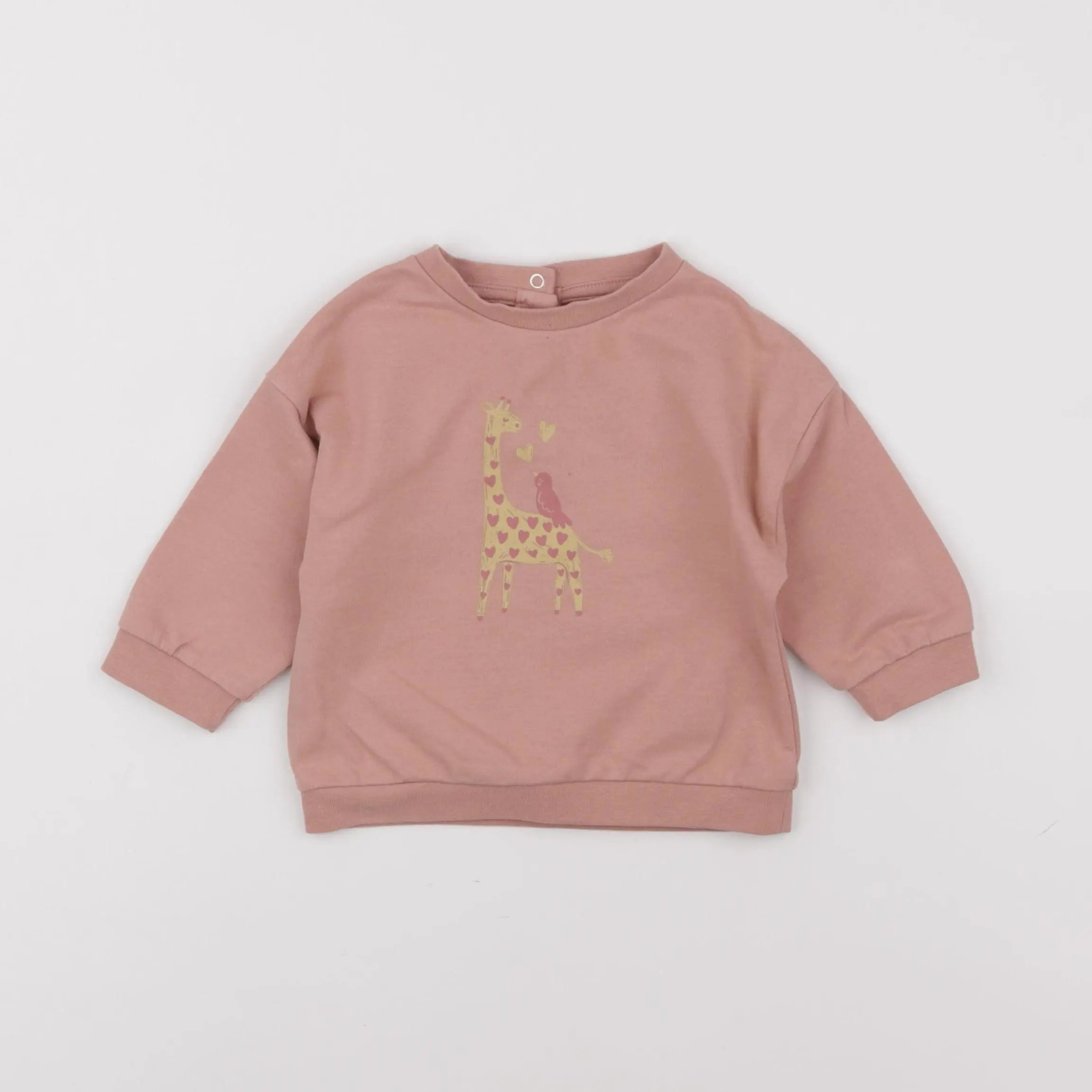 Vertbaudet - sweat rose - 9 mois