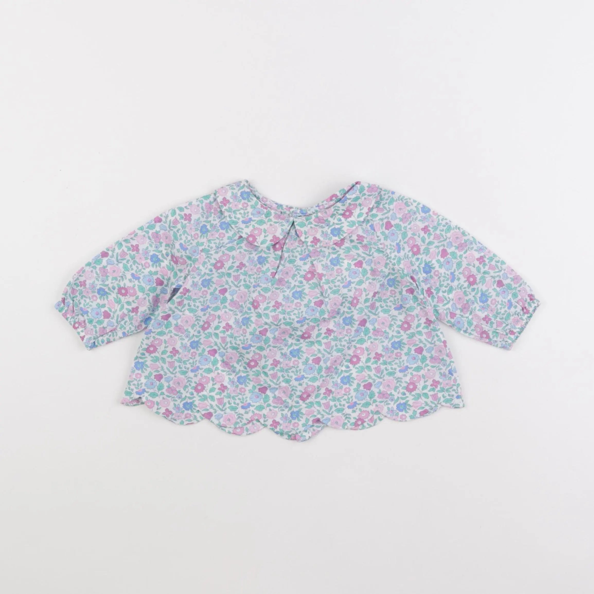 Jacadi - blouse liberty bleu - 6 mois