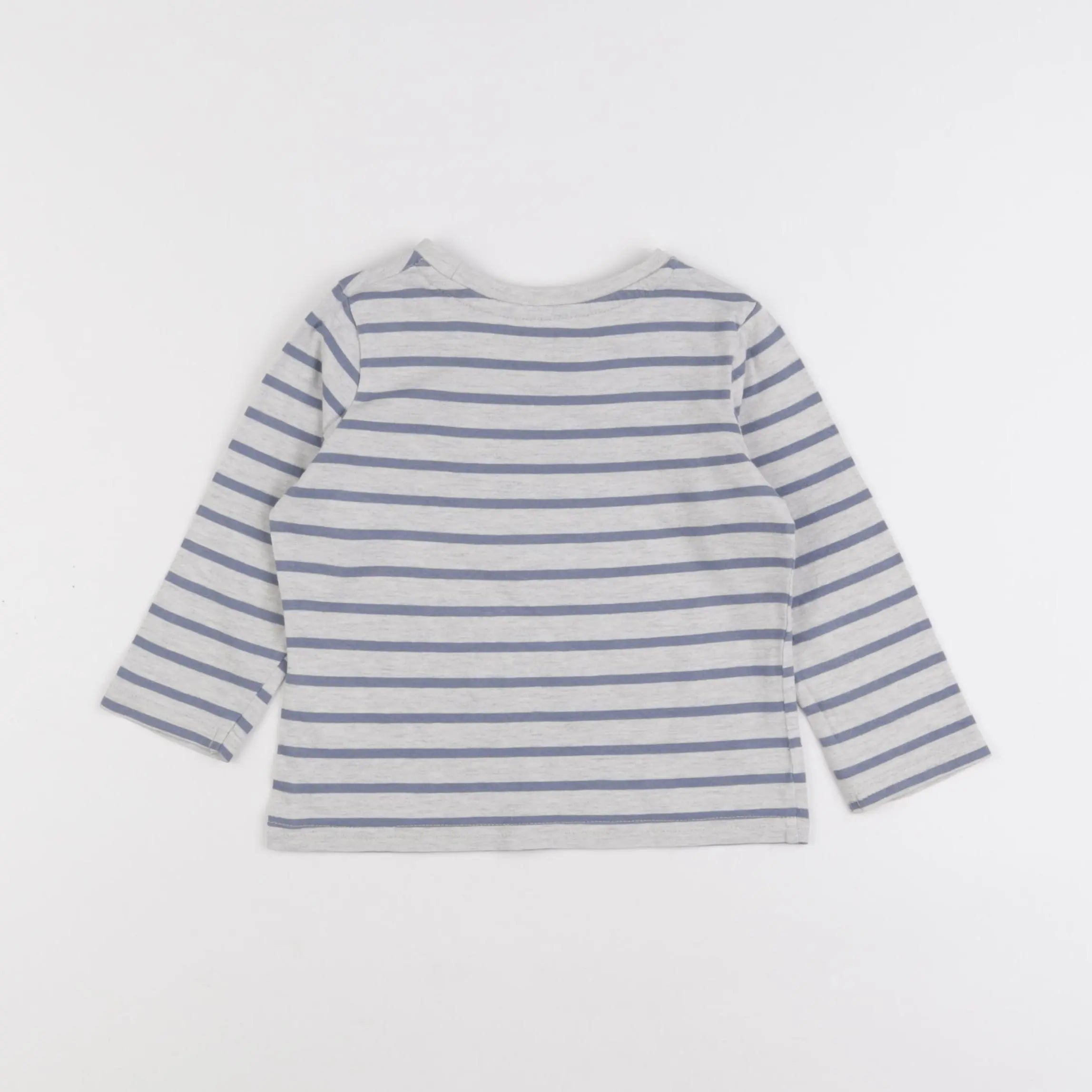 Vertbaudet - tee-shirt bleu, gris - 2 ans