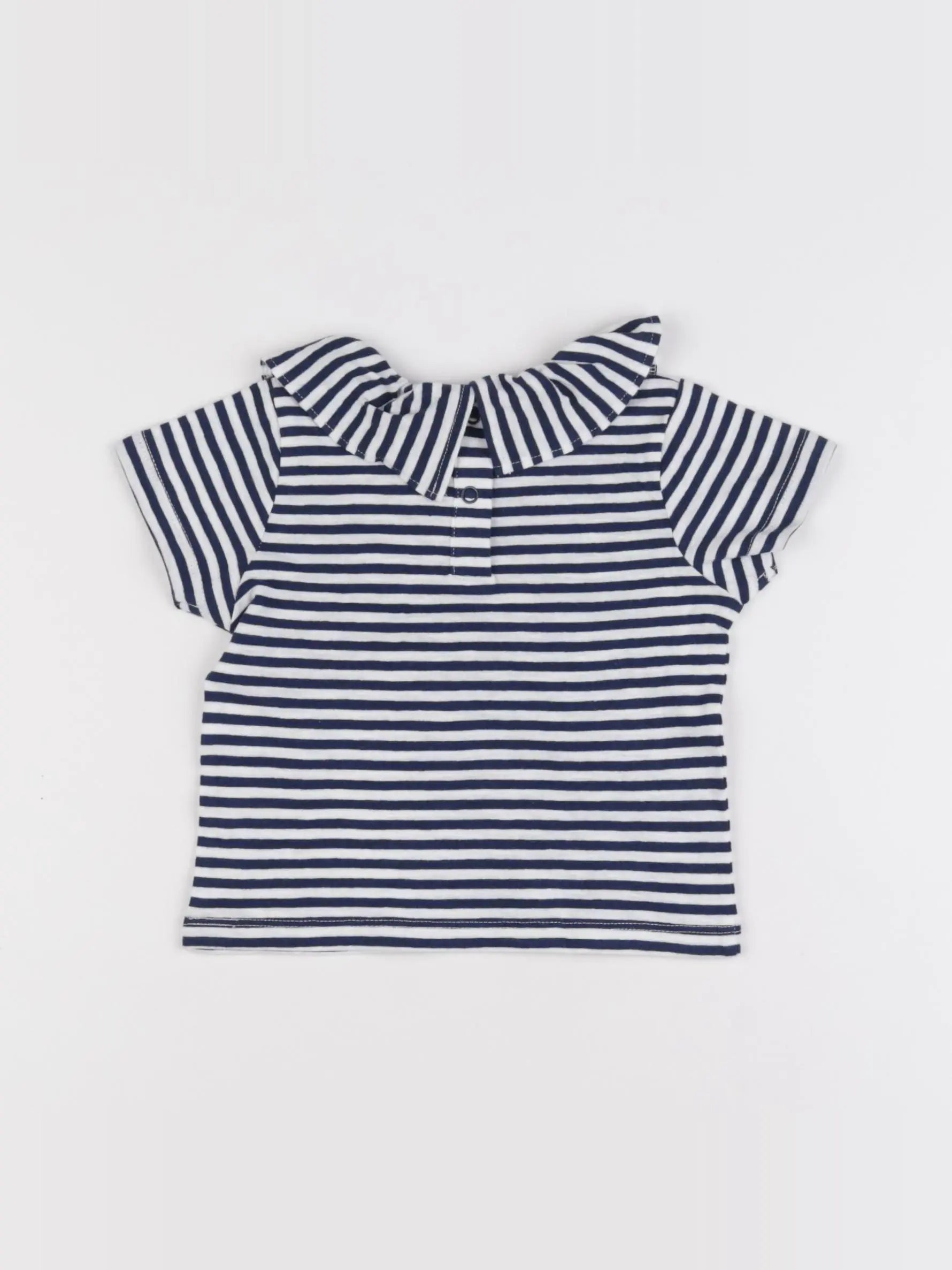 Petit Bateau - tee-shirt blanc, bleu - 6 mois