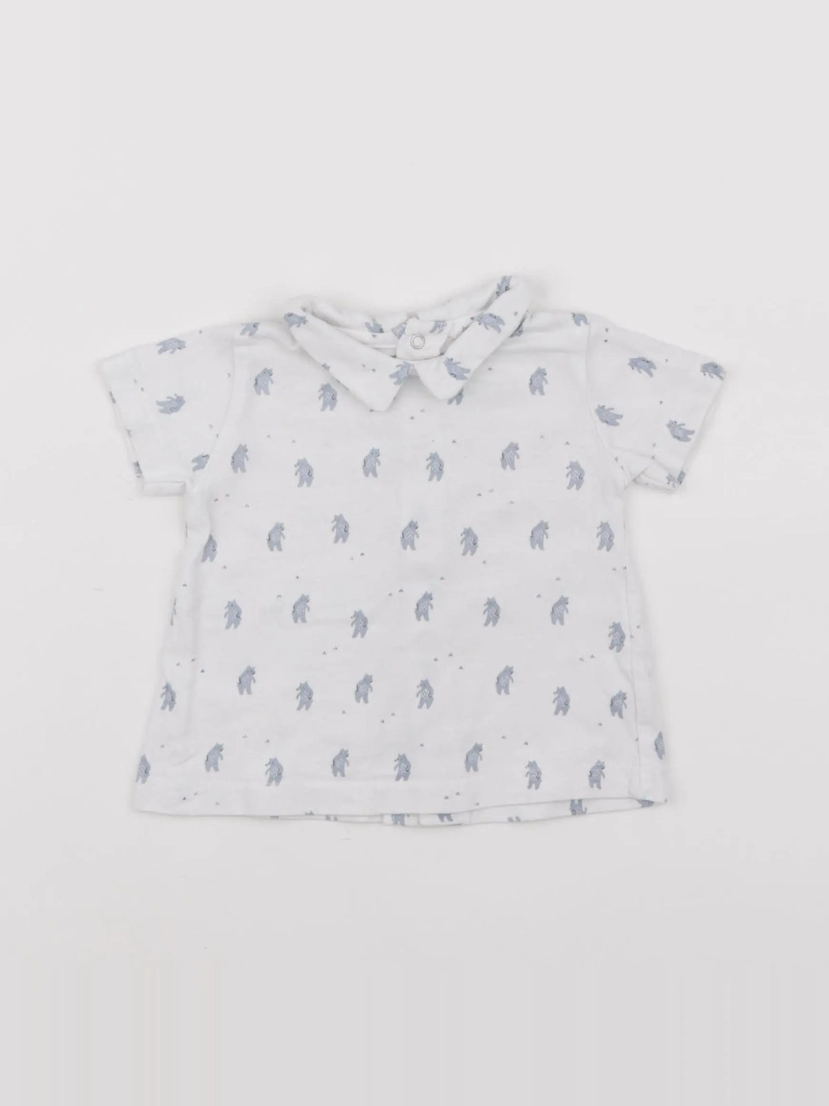 Boutchou - tee-shirt blanc, bleu - 3 mois