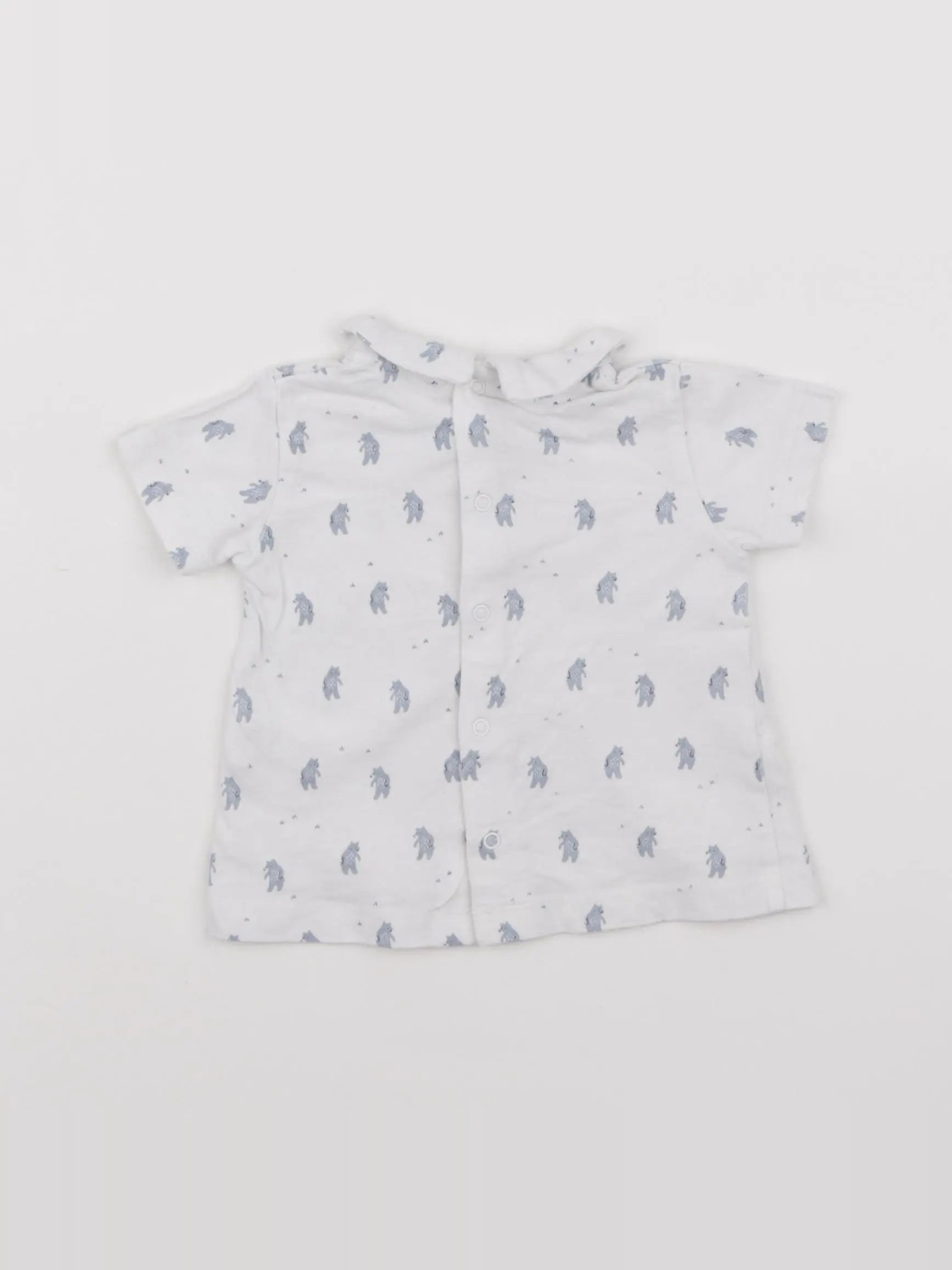 Boutchou - tee-shirt blanc, bleu - 3 mois