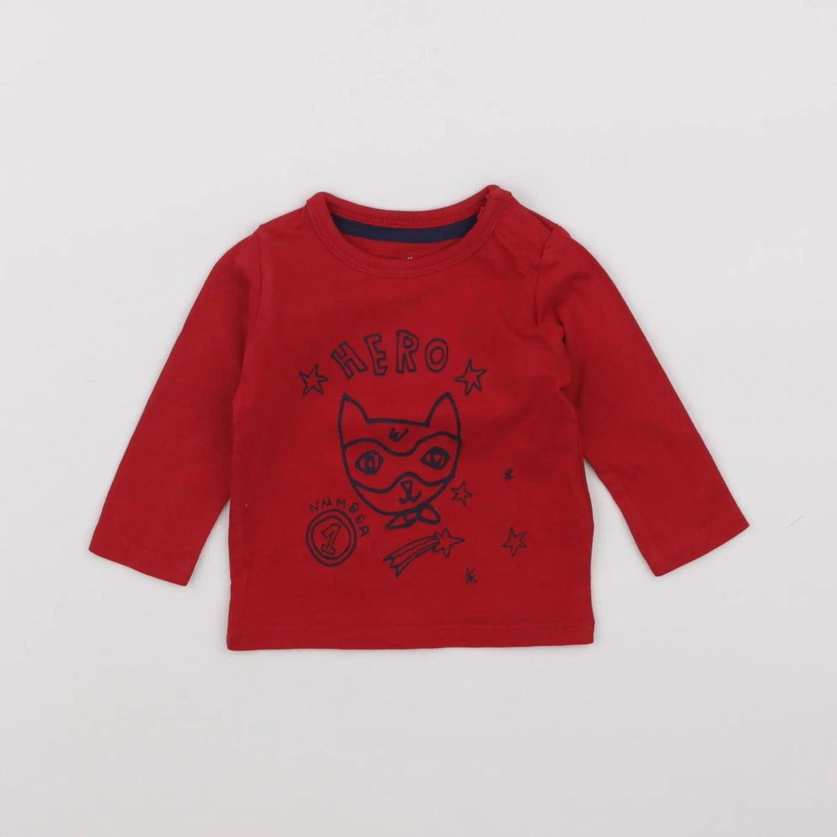 Vertbaudet - tee-shirt rouge - 3 mois