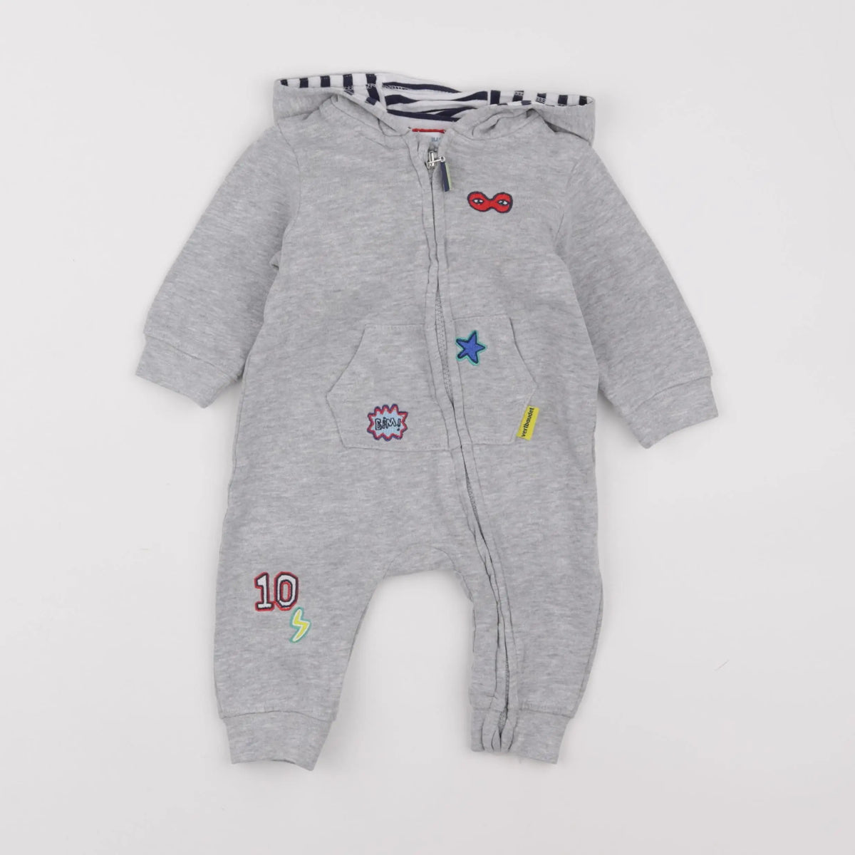 Vertbaudet - combinaison gris - 9 mois