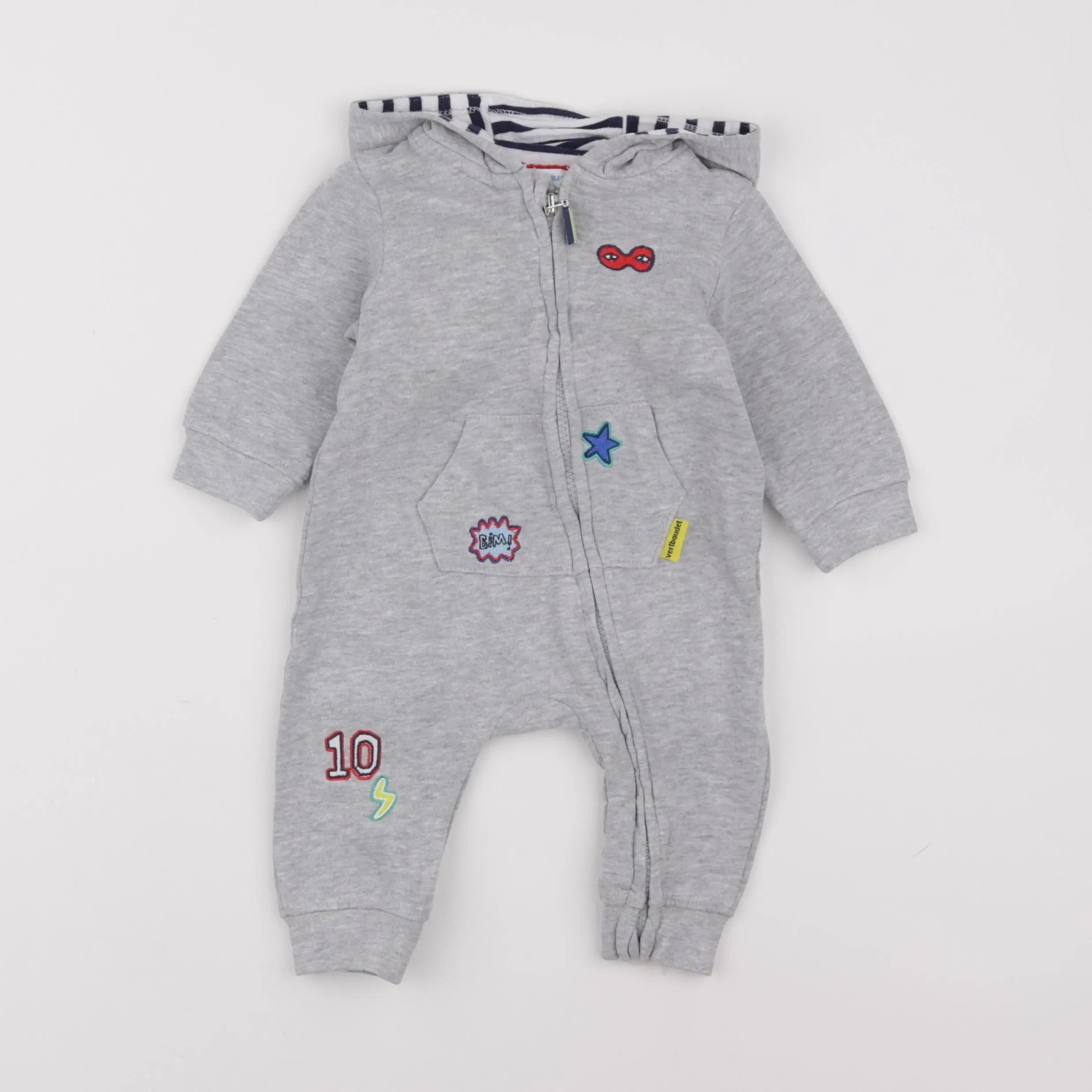 Vertbaudet - combinaison gris - 9 mois