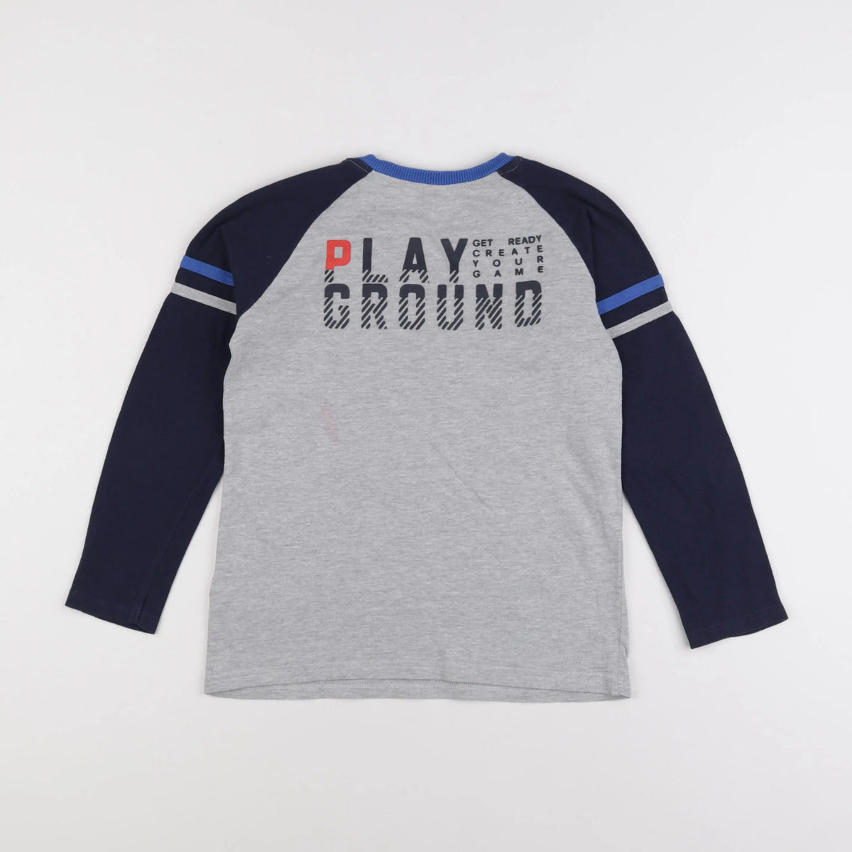 Vertbaudet - tee-shirt gris, bleu - 8 ans