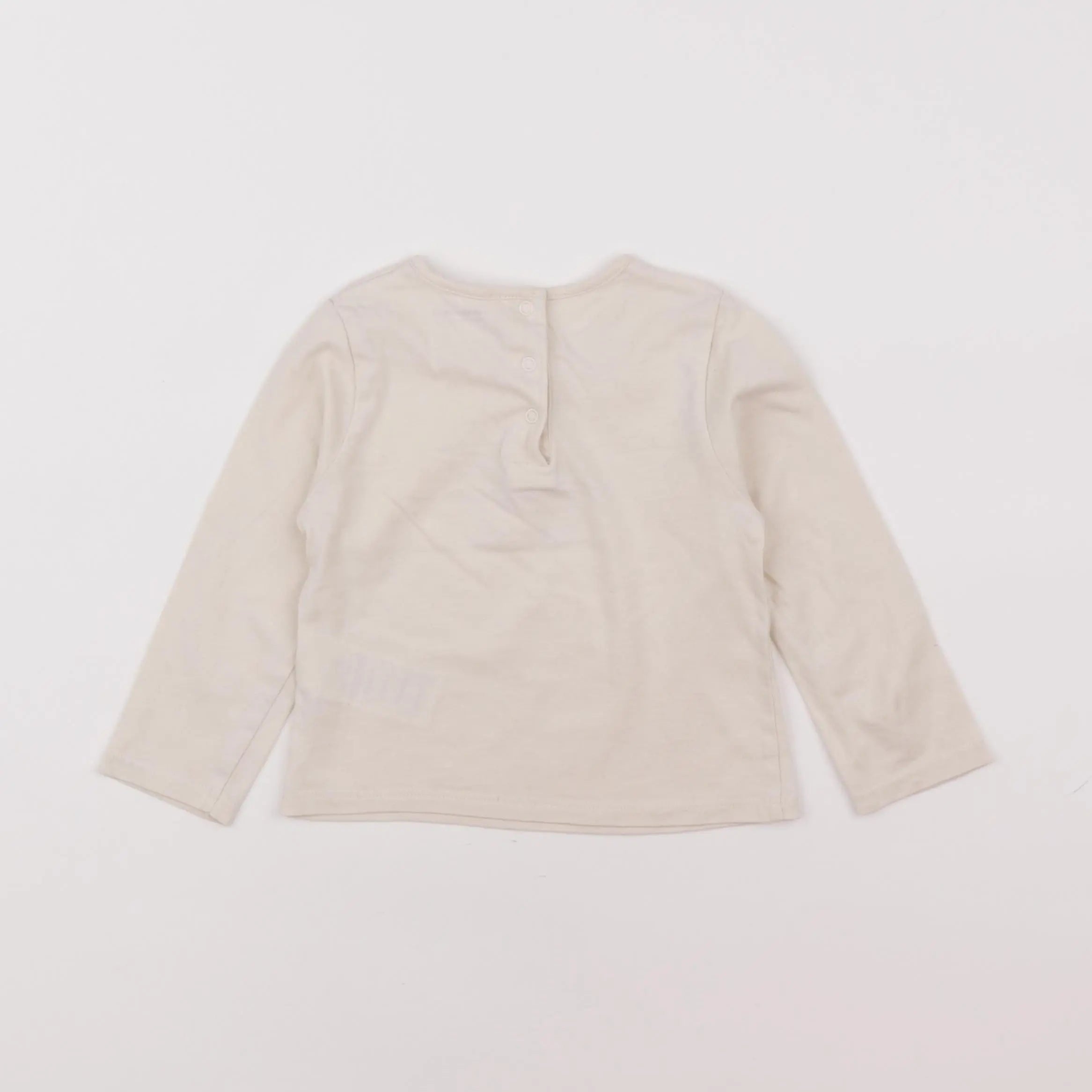Vertbaudet - tee-shirt beige - 12 mois