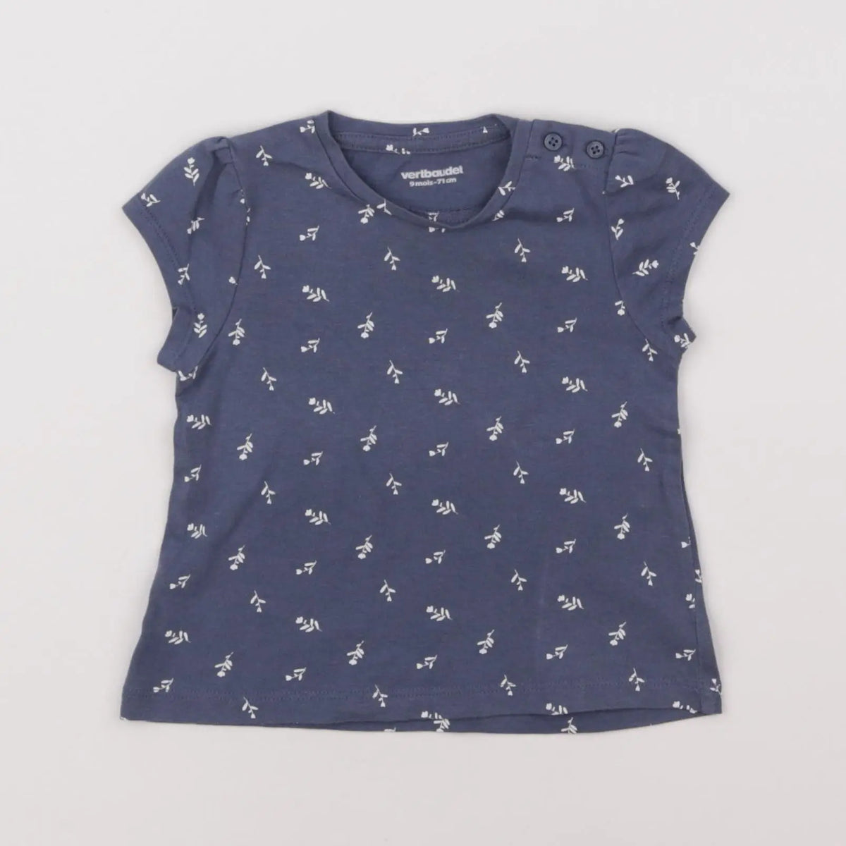 Vertbaudet - tee-shirt bleu - 9 mois