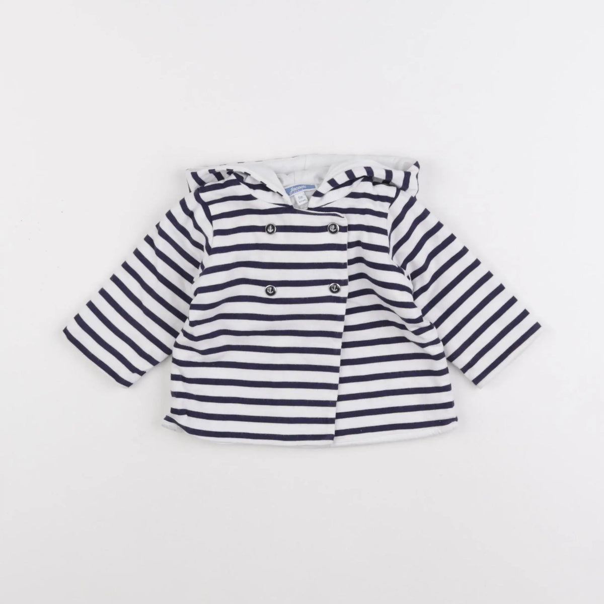 Jacadi - veste blanc, bleu - 6 mois