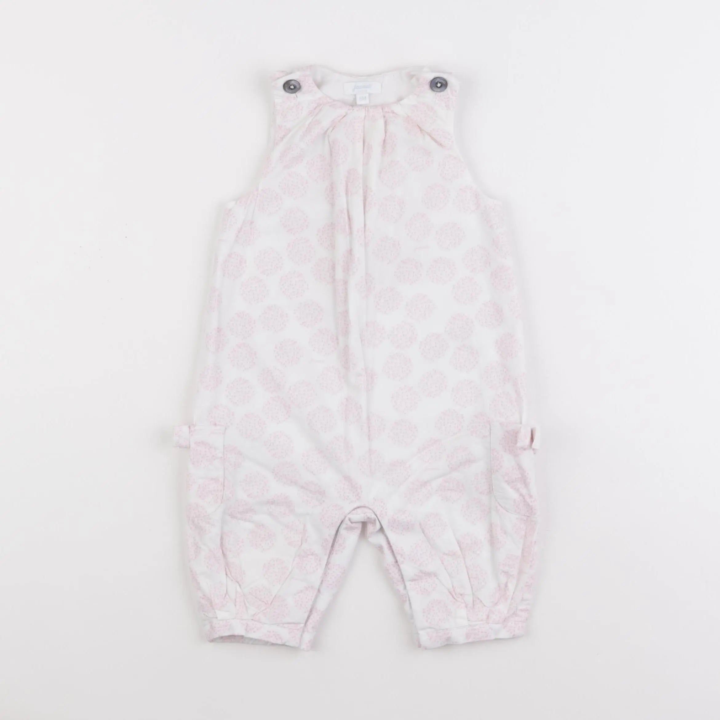 Jacadi - combinaison blanc, rose - 6 mois