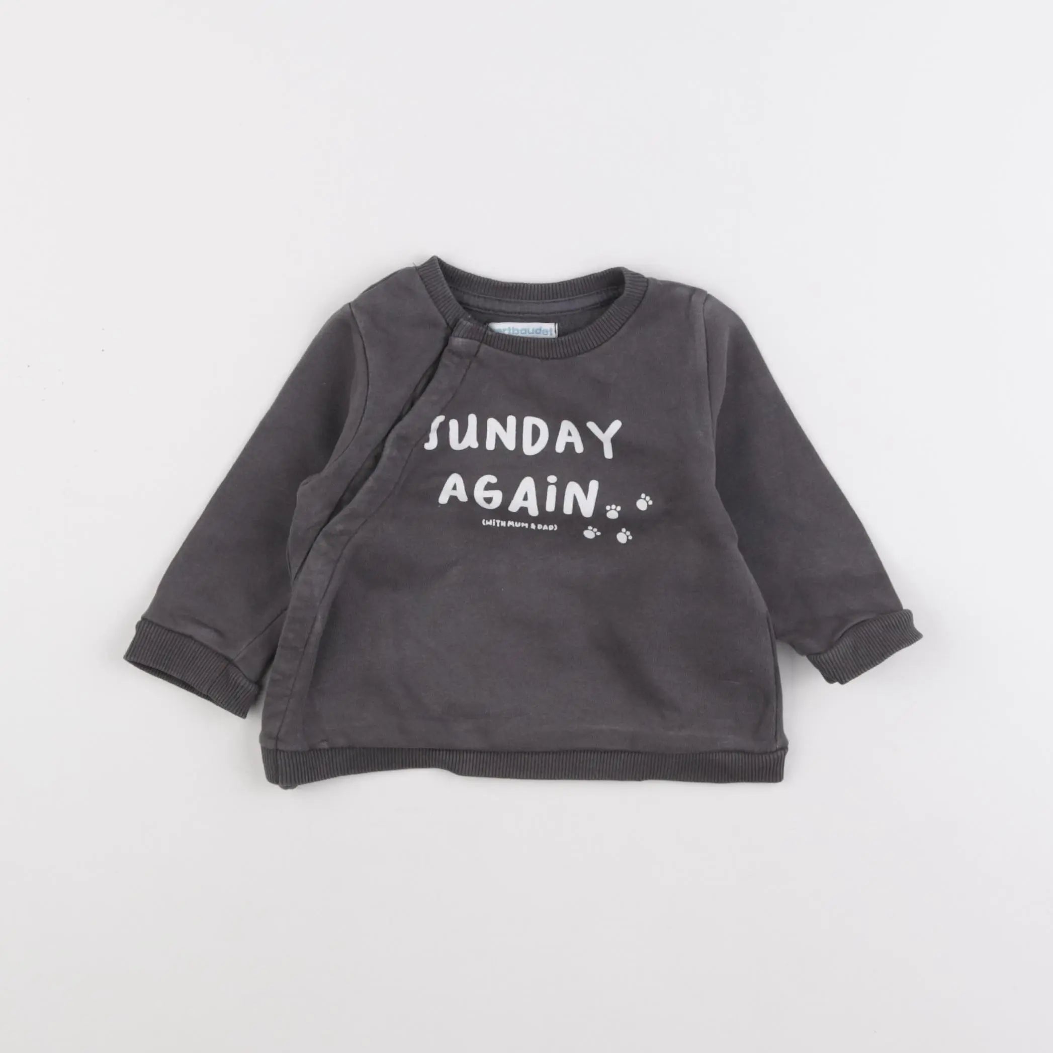 Vertbaudet - sweat gris - 6 mois