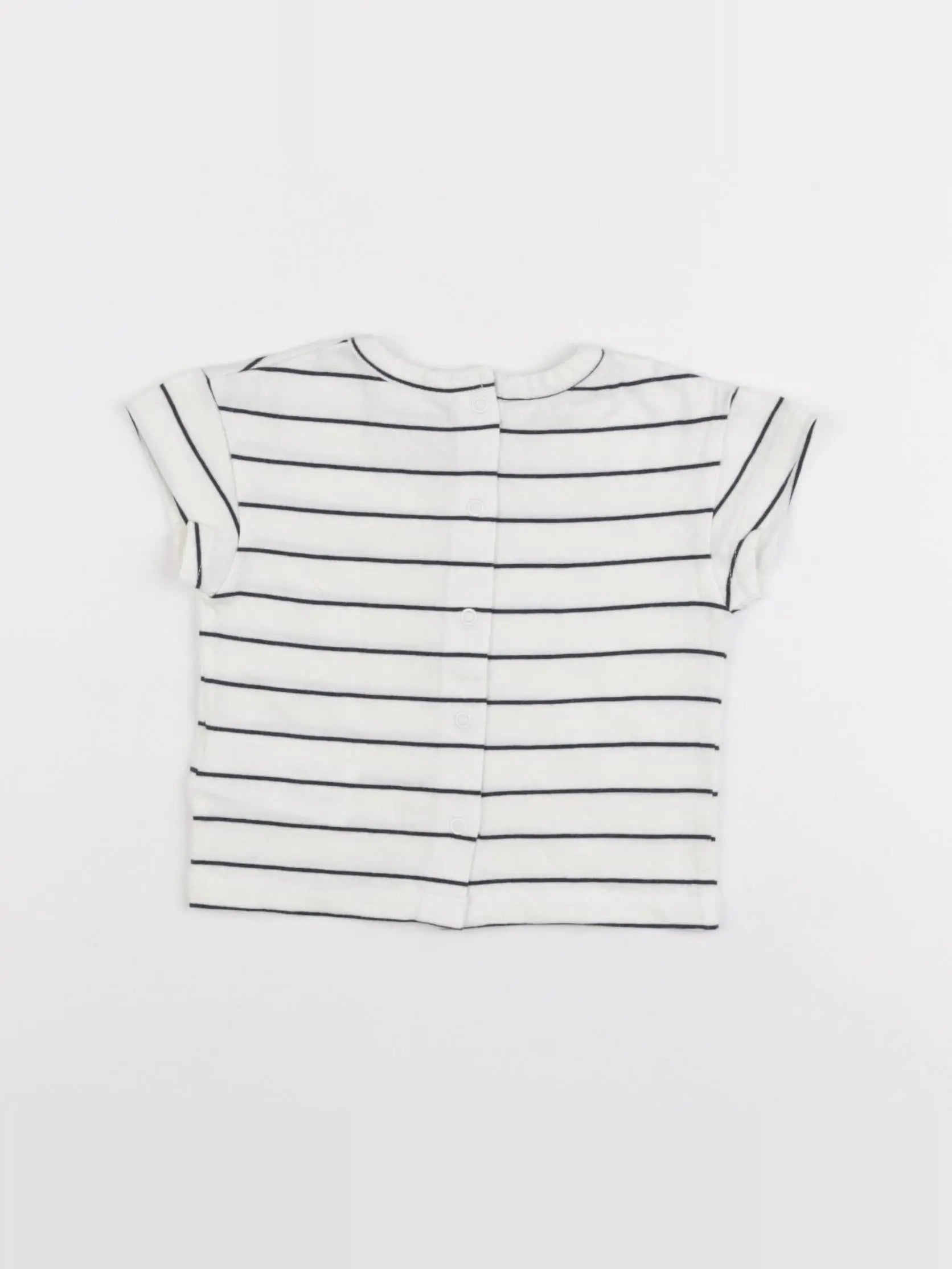 Vertbaudet - tee-shirt beige, bleu - 6 mois