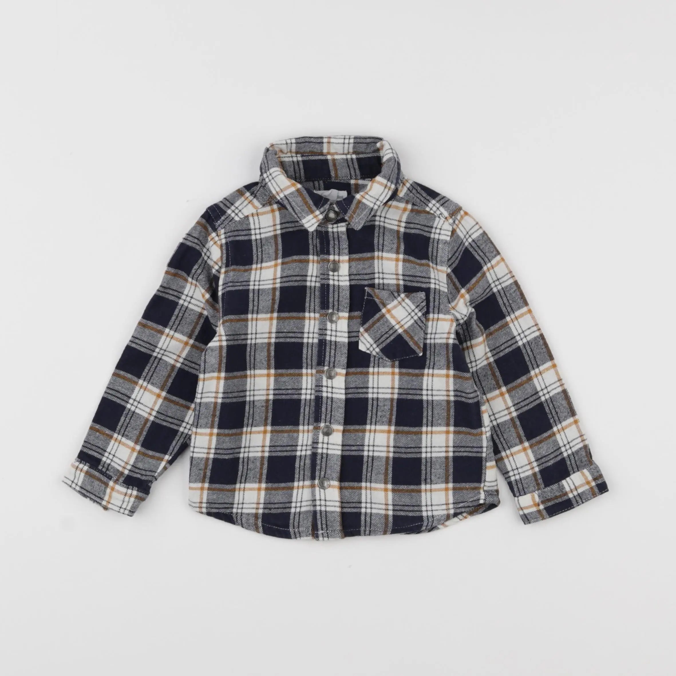 Vertbaudet - chemise bleu, blanc - 18 mois