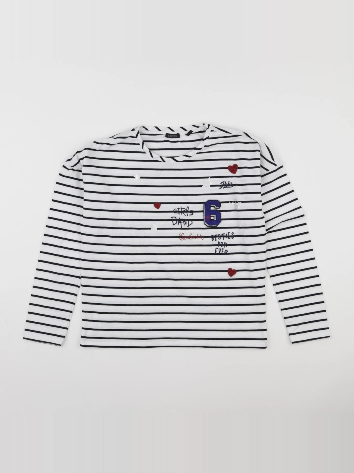 IKKS - tee-shirt blanc, noir - 10 ans