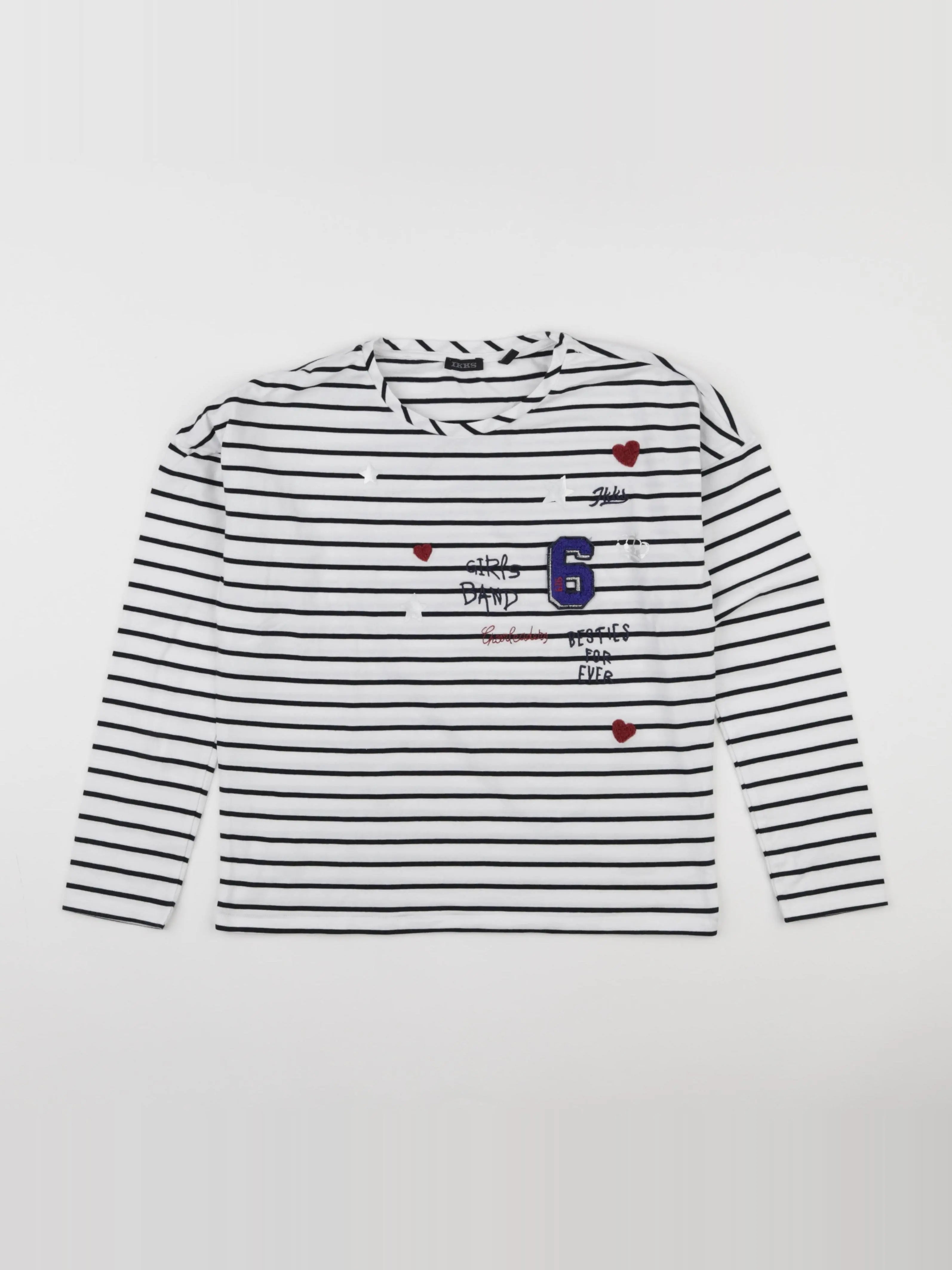 IKKS - tee-shirt blanc, noir - 10 ans