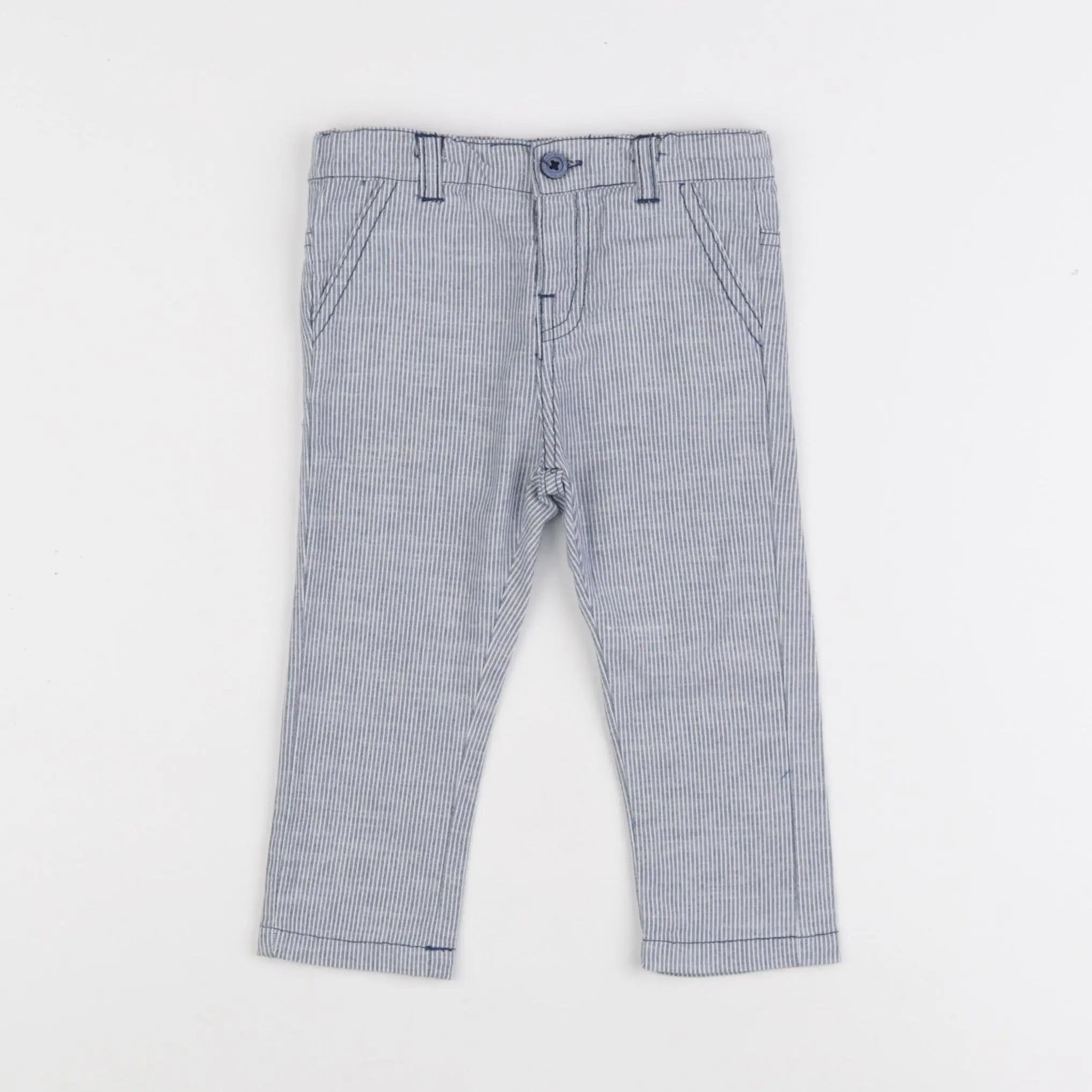 Vertbaudet - pantalon bleu - 12 mois