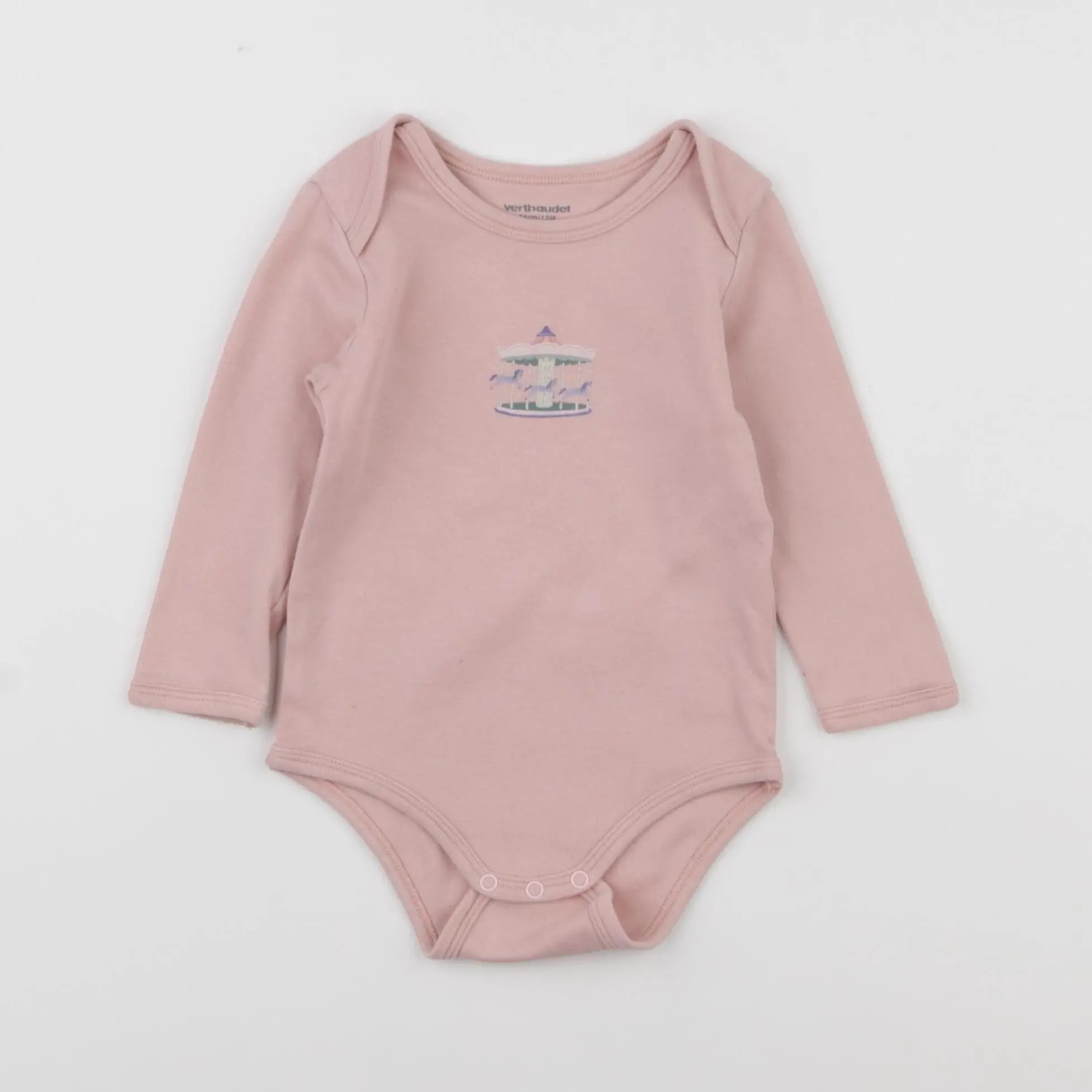 Vertbaudet - body rose - 12 mois