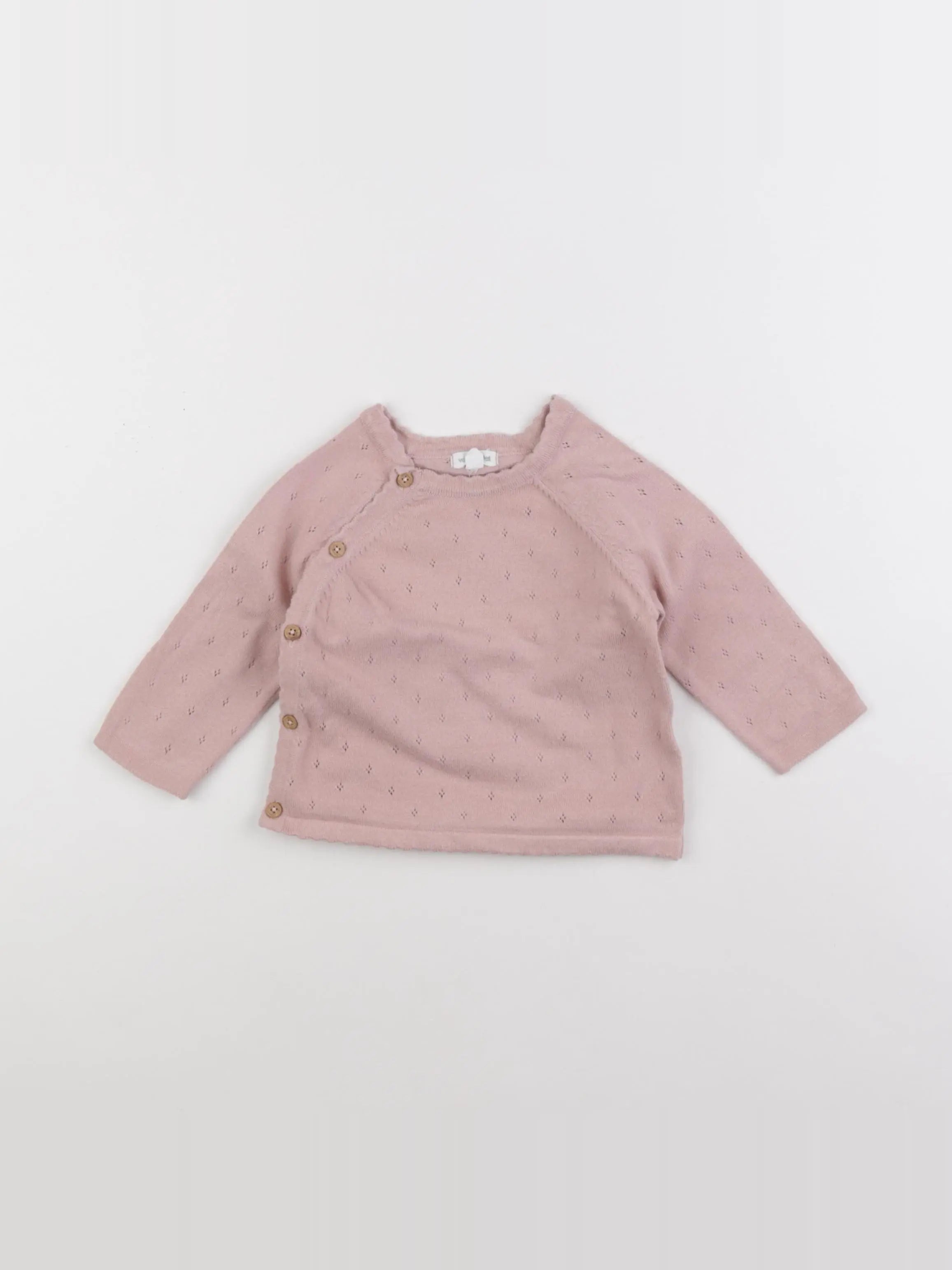 Vertbaudet - gilet rose - 12 mois