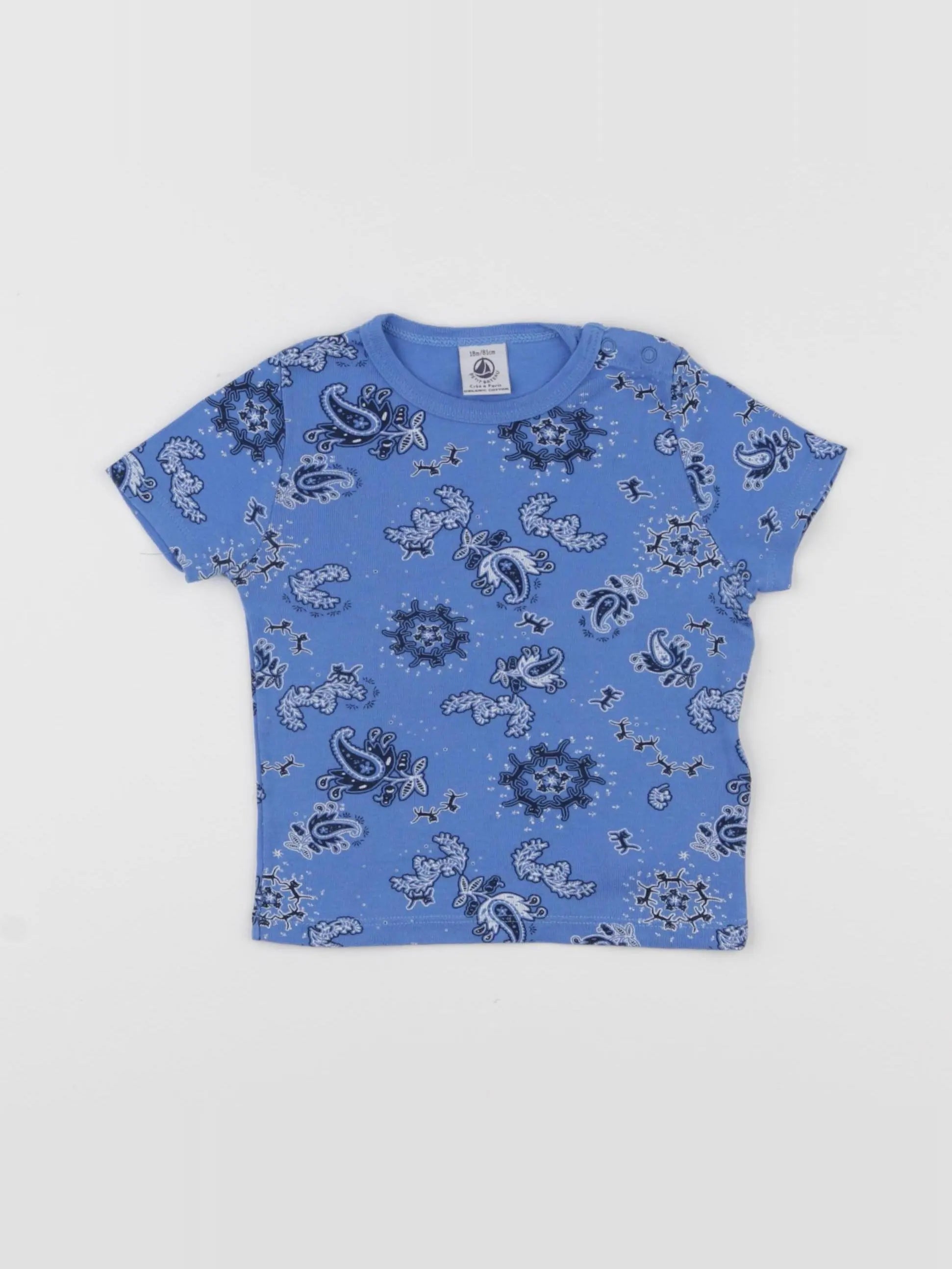 Petit Bateau - maillot de corps bleu - 18 mois