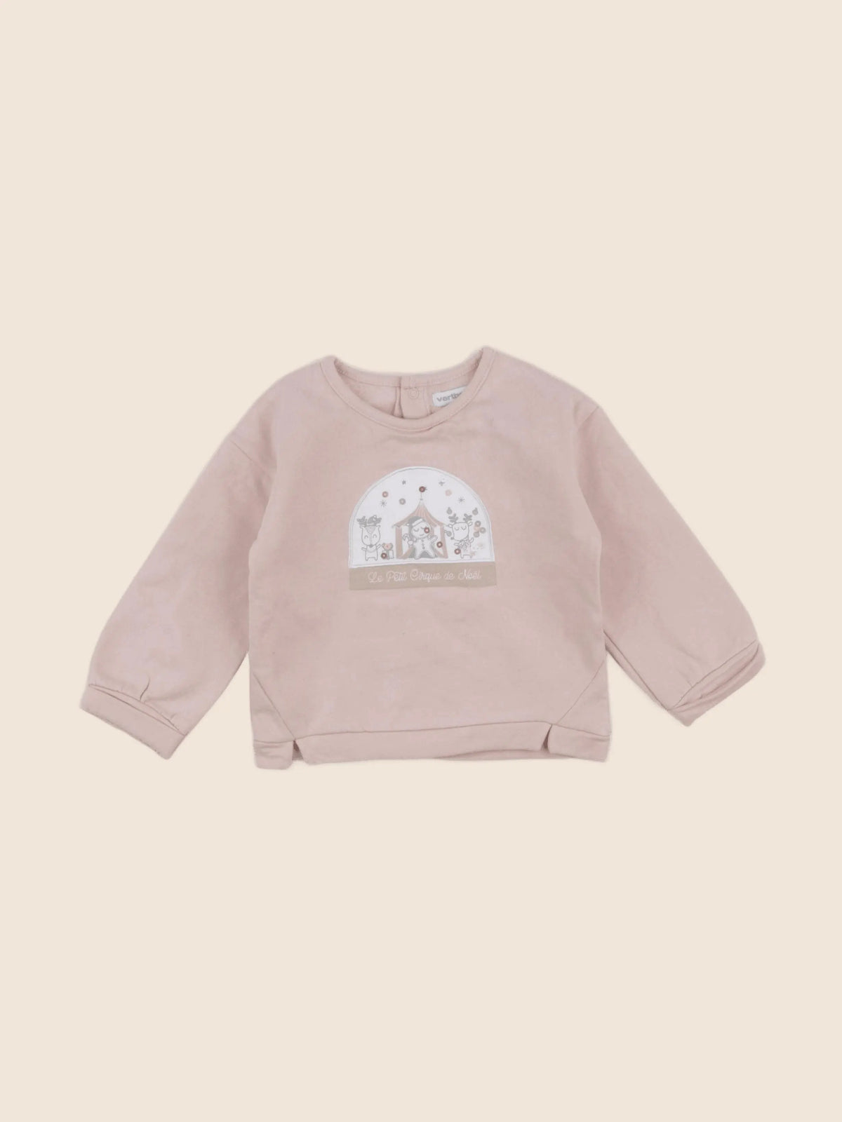 Vertbaudet - sweat rose - 12 mois