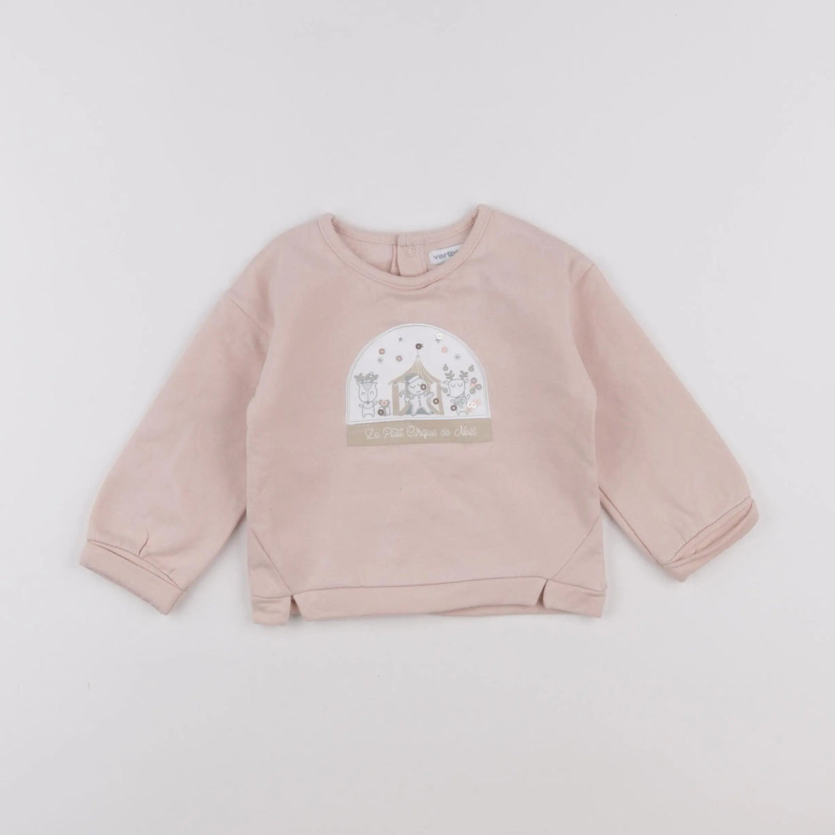 Vertbaudet - sweat rose - 12 mois